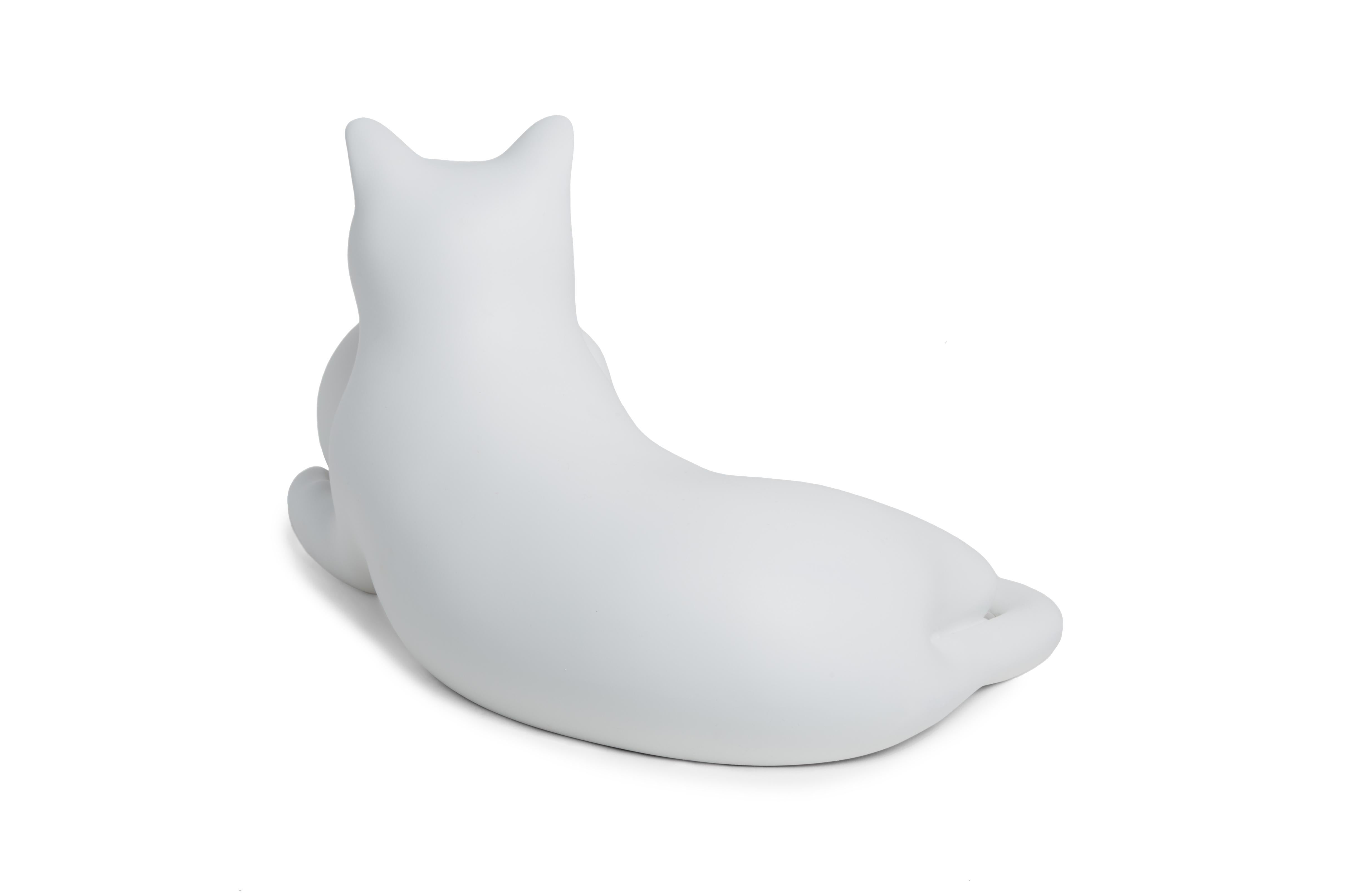 Verre Lampe de table en forme de chat Birba White, Pet Therapy by Atelier Biagetti en vente