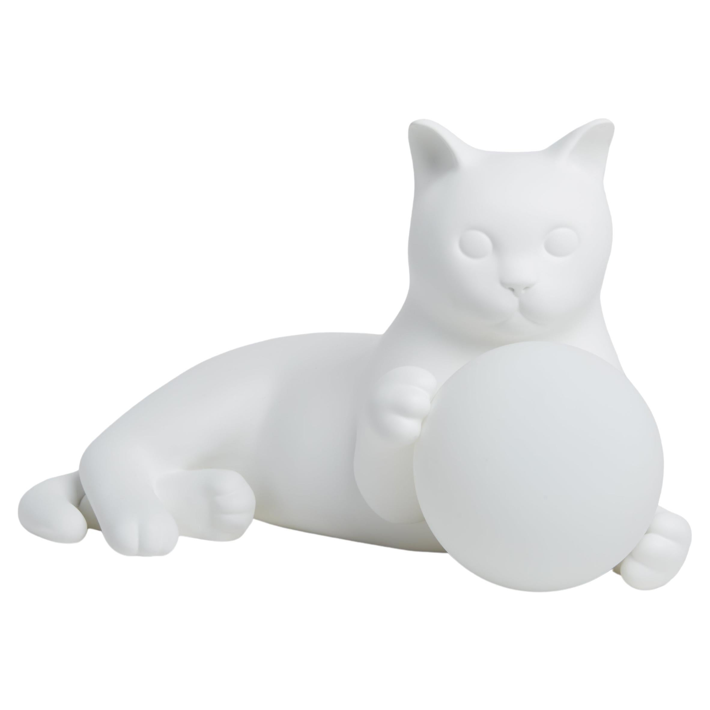 Birba White Cat-Shaped Table Lamp, Pet Therapy by Atelier Biagetti