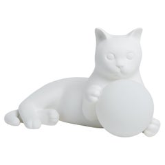 Birba White Cat-Shaped Table Lamp, Pet Therapy by Atelier Biagetti