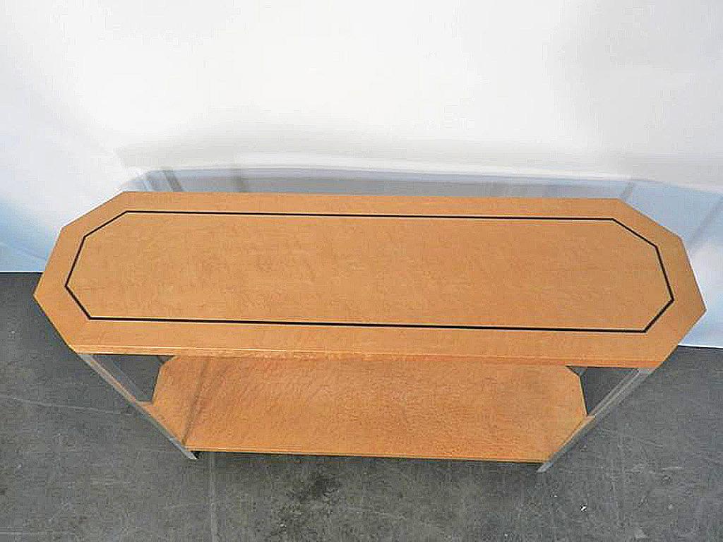  Console de table en bouleau et plexiglas, circa 1970 Bon état - En vente à Mouscron, WHT