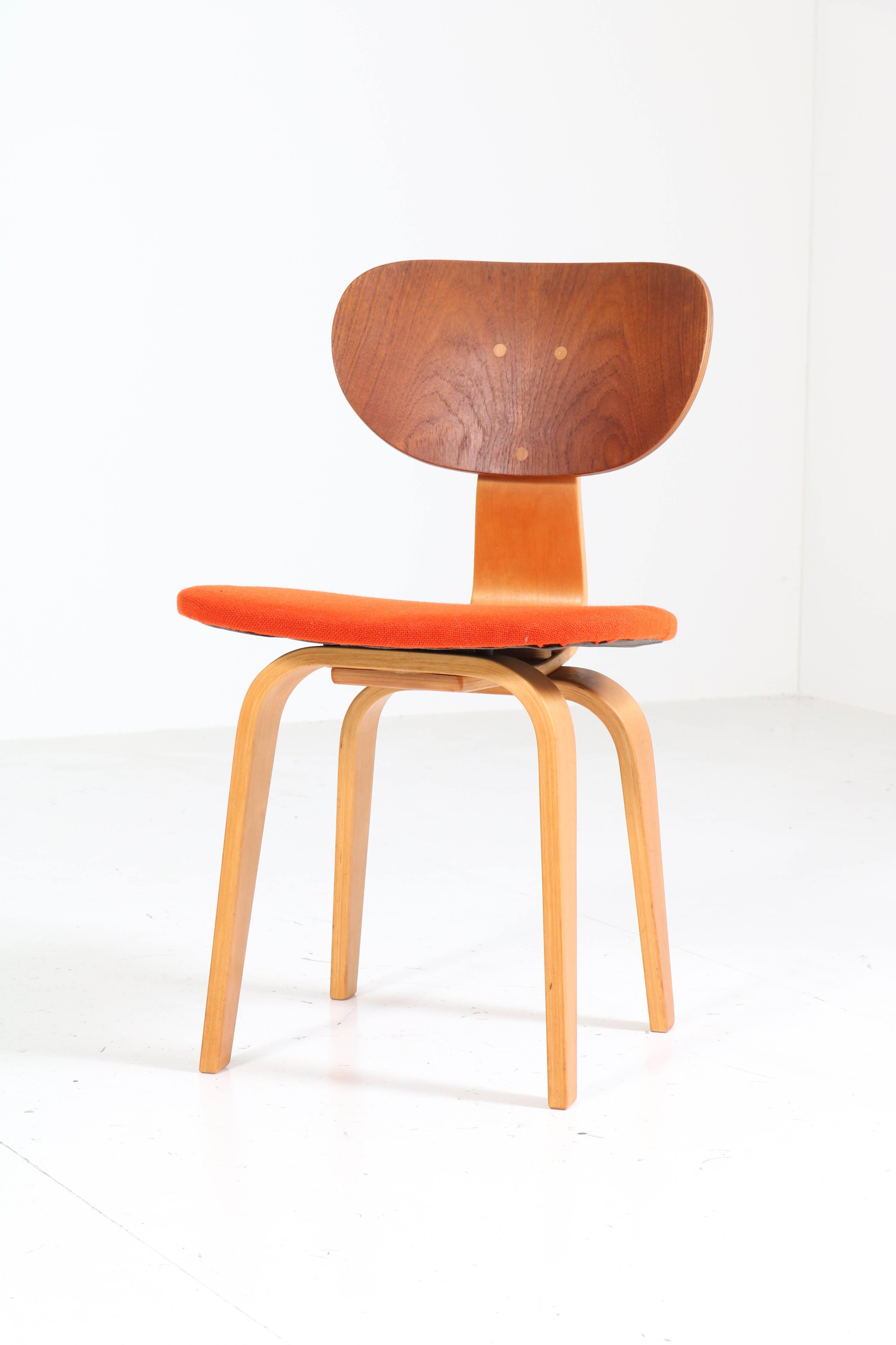 Dutch Birch and Teak Mid-Century Modern Sb02 Chair by Cees Braakman for Pastoe, 1952