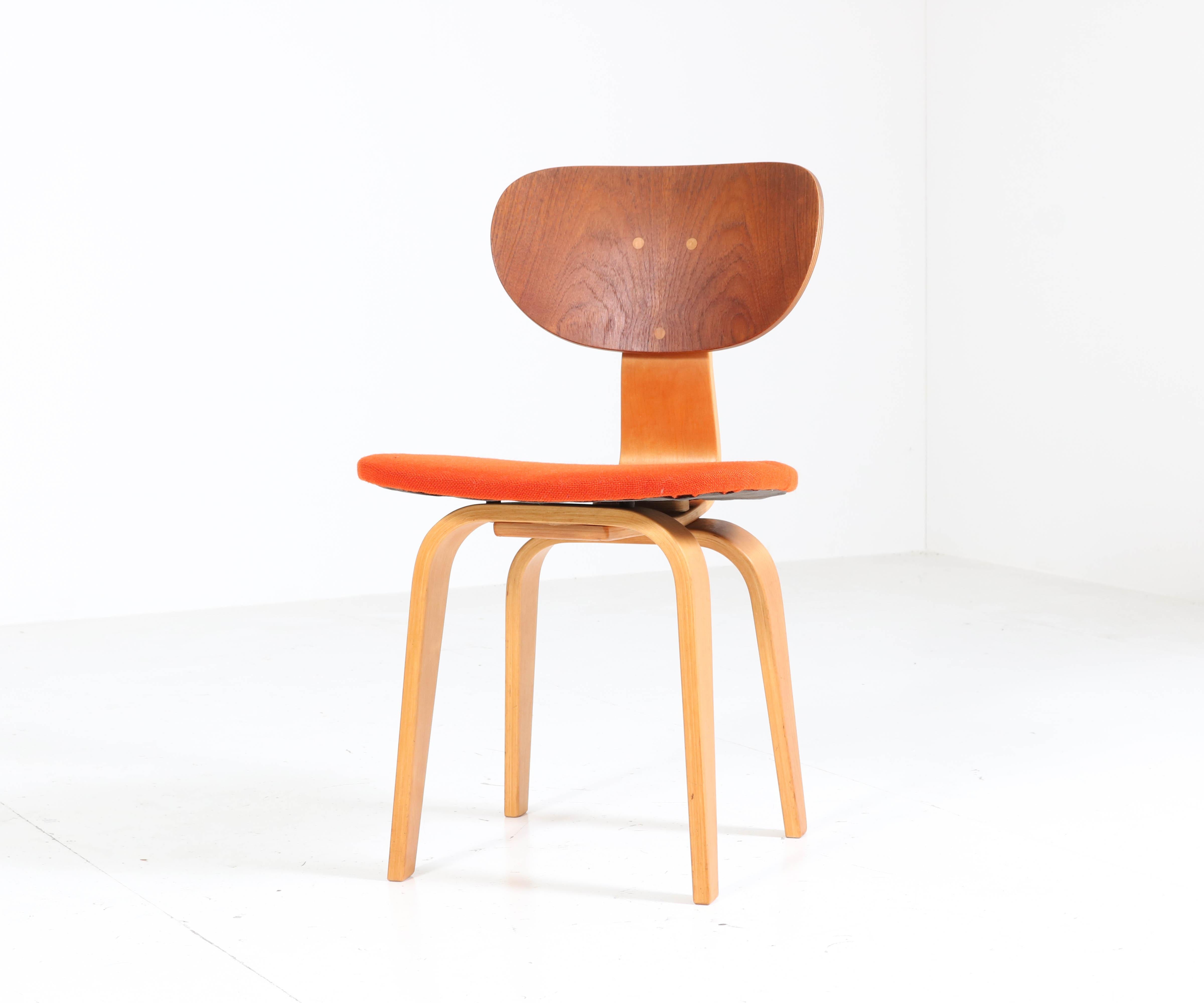 Birch and Teak Mid-Century Modern Sb02 Chair by Cees Braakman for Pastoe, 1952 In Good Condition In Amsterdam, NL