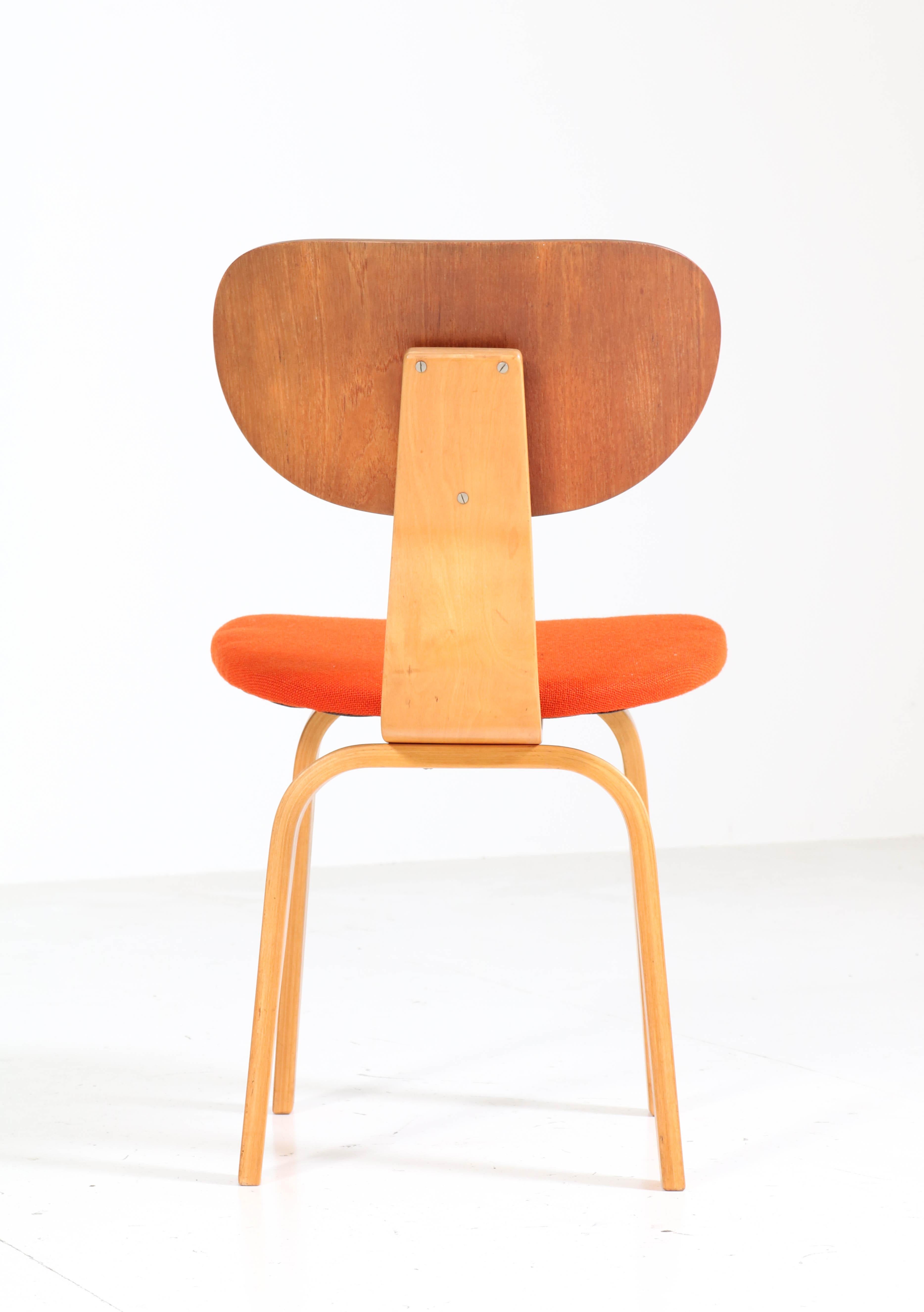 Birch and Teak Mid-Century Modern Sb02 Chair by Cees Braakman for Pastoe, 1952 2