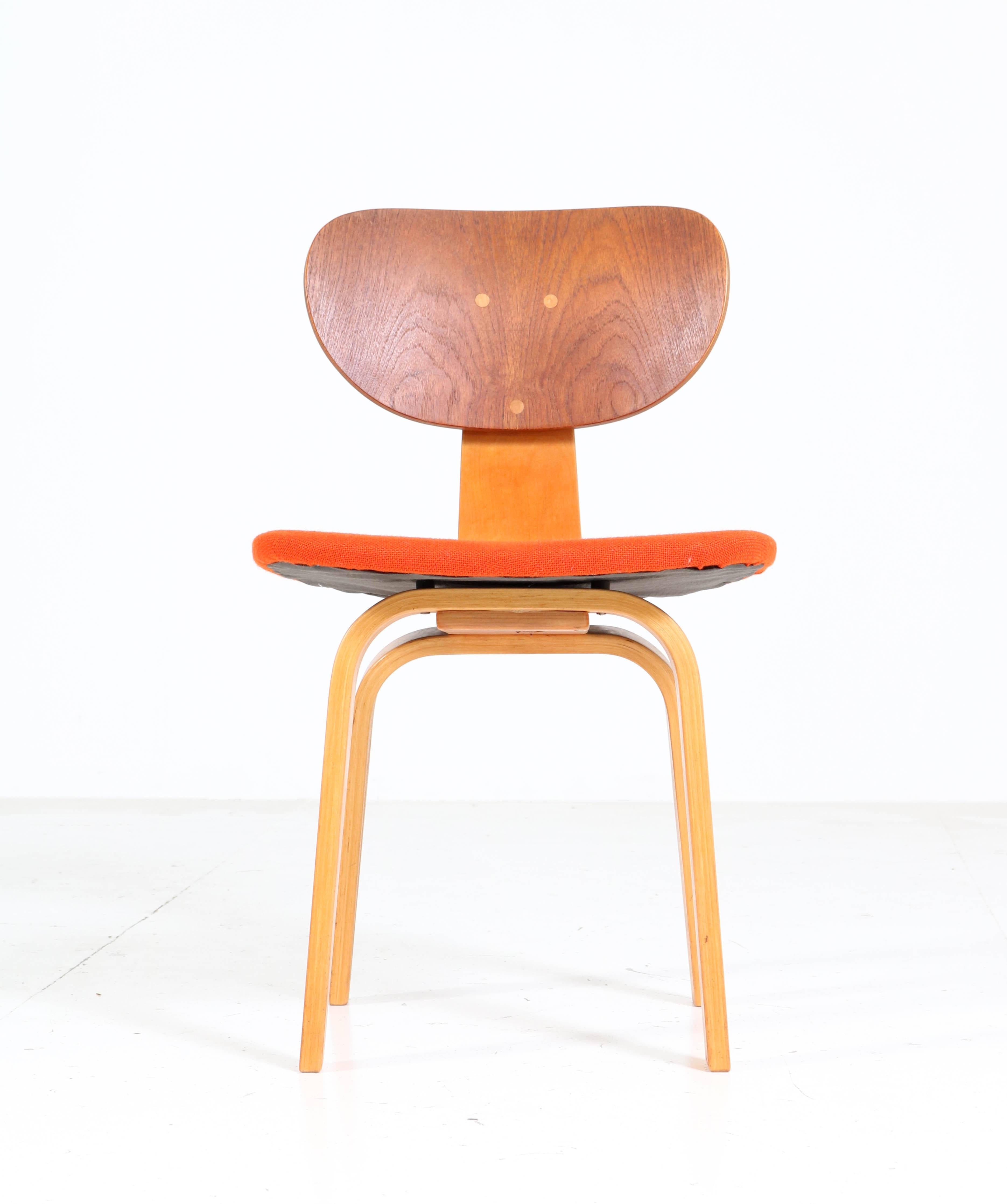 Birch and Teak Mid-Century Modern Sb02 Chair by Cees Braakman for Pastoe, 1952 4