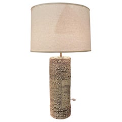 Birch Bark Ceramic Table Lamp by Peter Lane