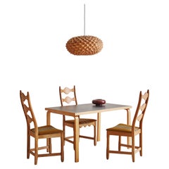 Birch + Black Linoleum ‘81B’ Dining Table by Alvar Aalto for Artek