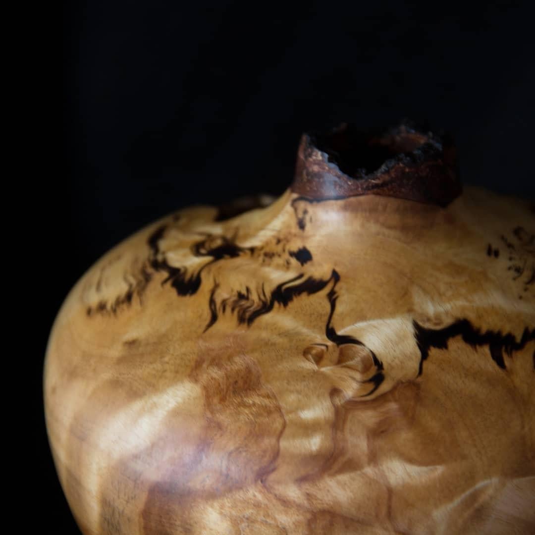 Modern Birch Burl Vase by Vlad Droz