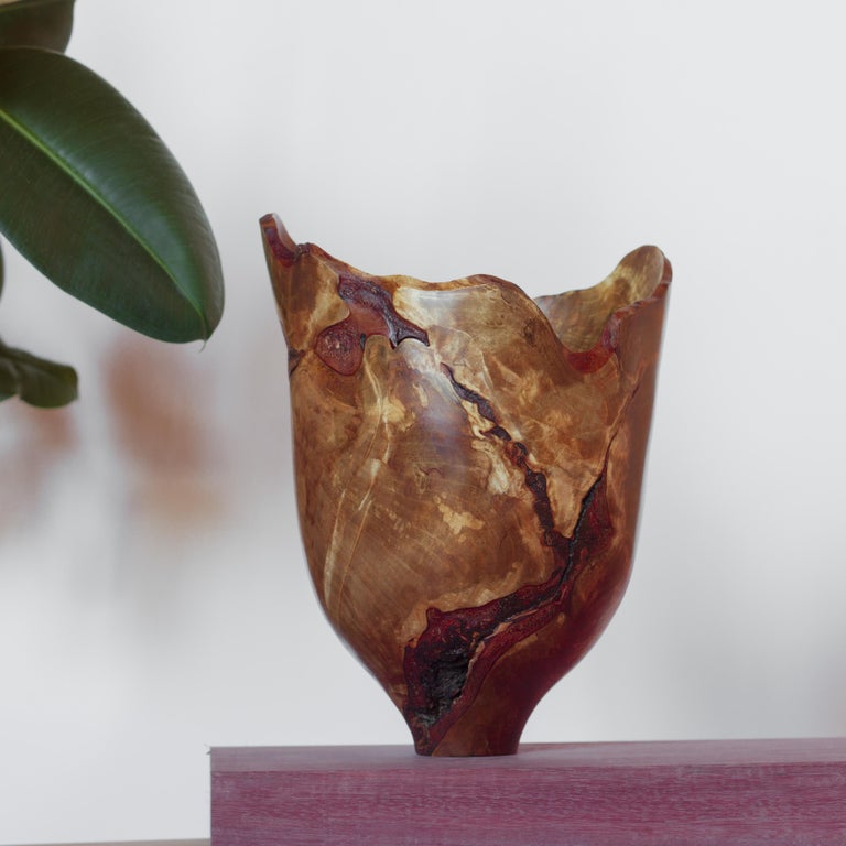 Birch Burl Vase by Vlad Droz In New Condition For Sale In Geneve, CH