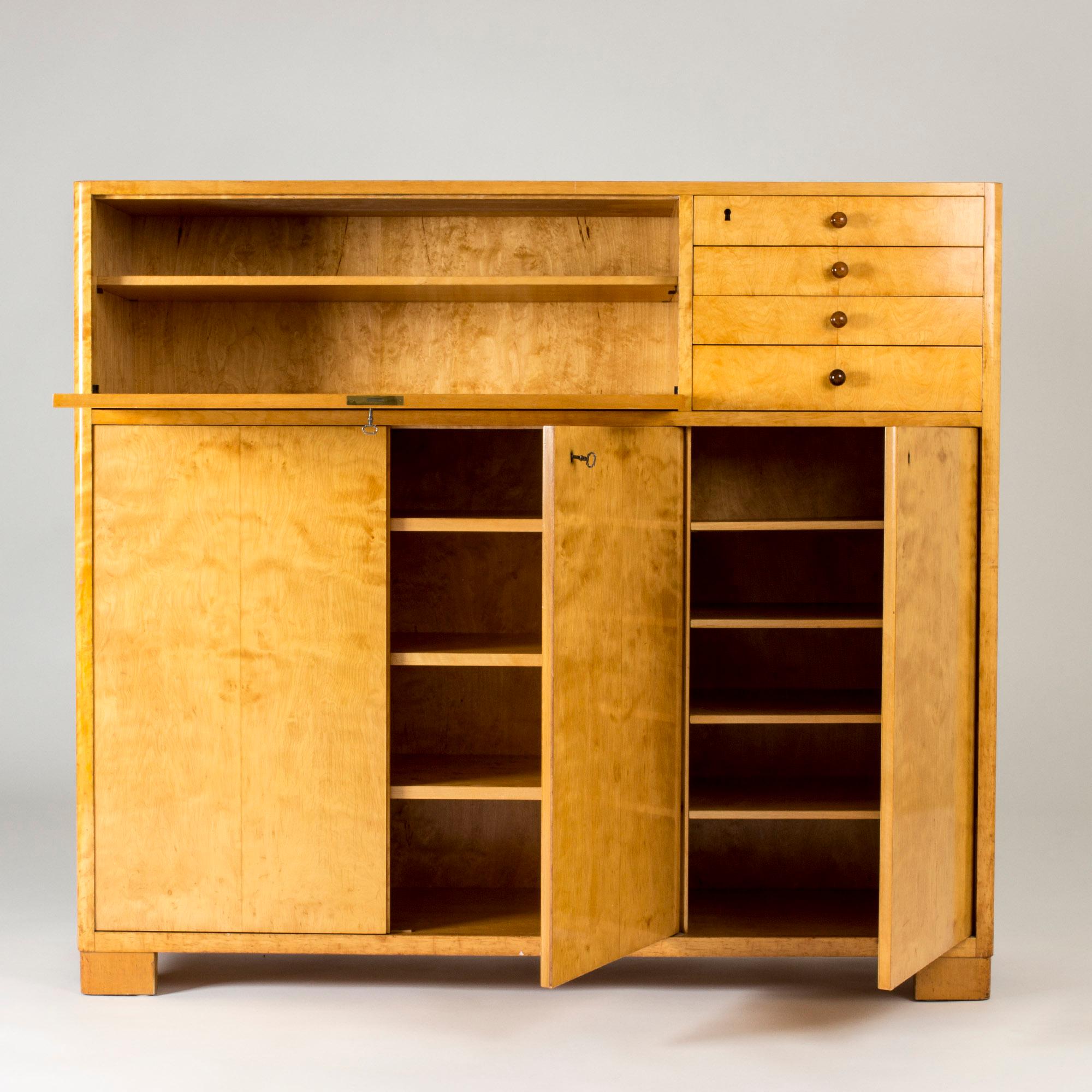 Scandinavian Modern Birch Cabinet by Axel Larsson, Bodafors, Sweden, 1930s For Sale