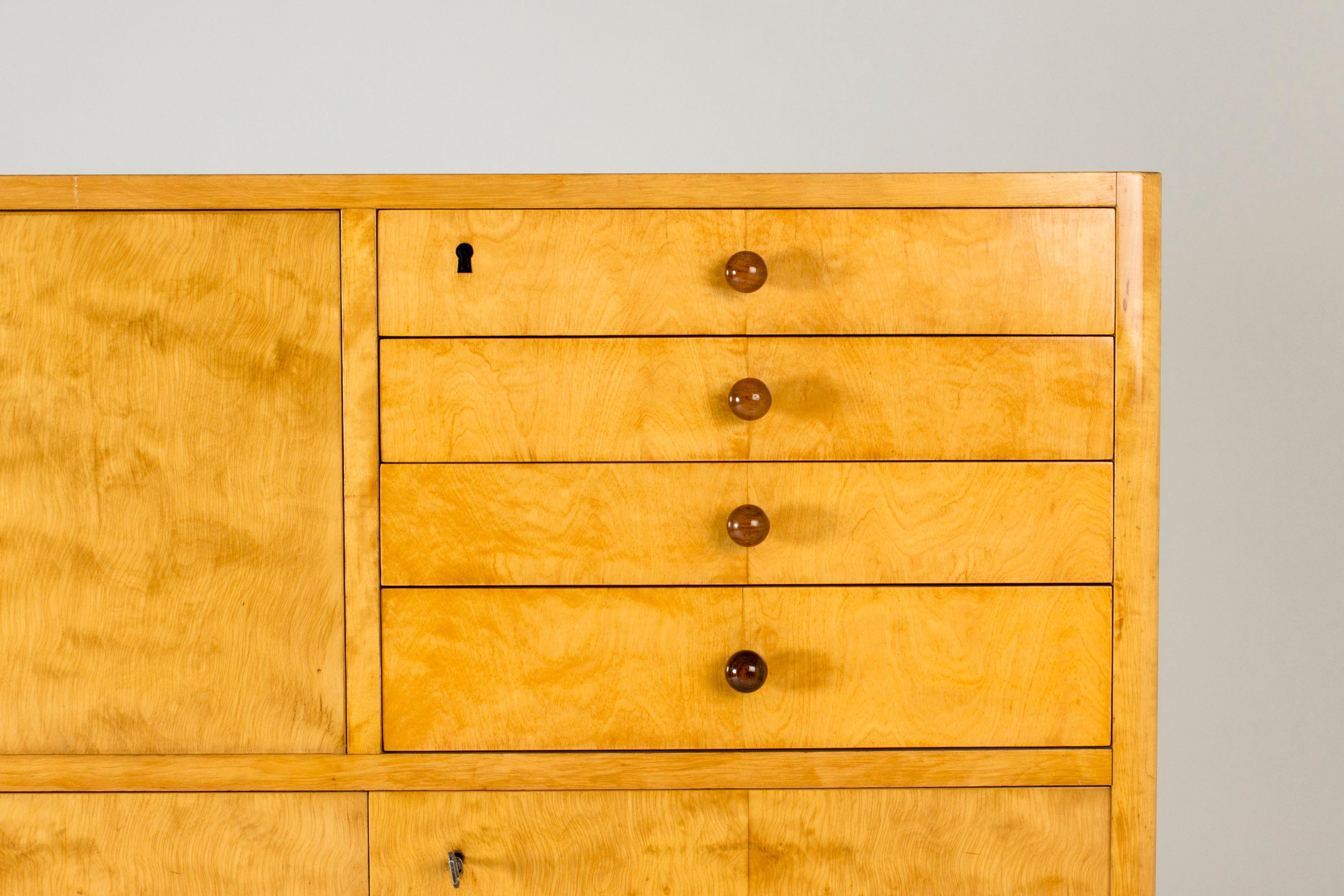 Birch Cabinet by Axel Larsson, Bodafors, Sweden, 1930s In Good Condition For Sale In Stockholm, SE
