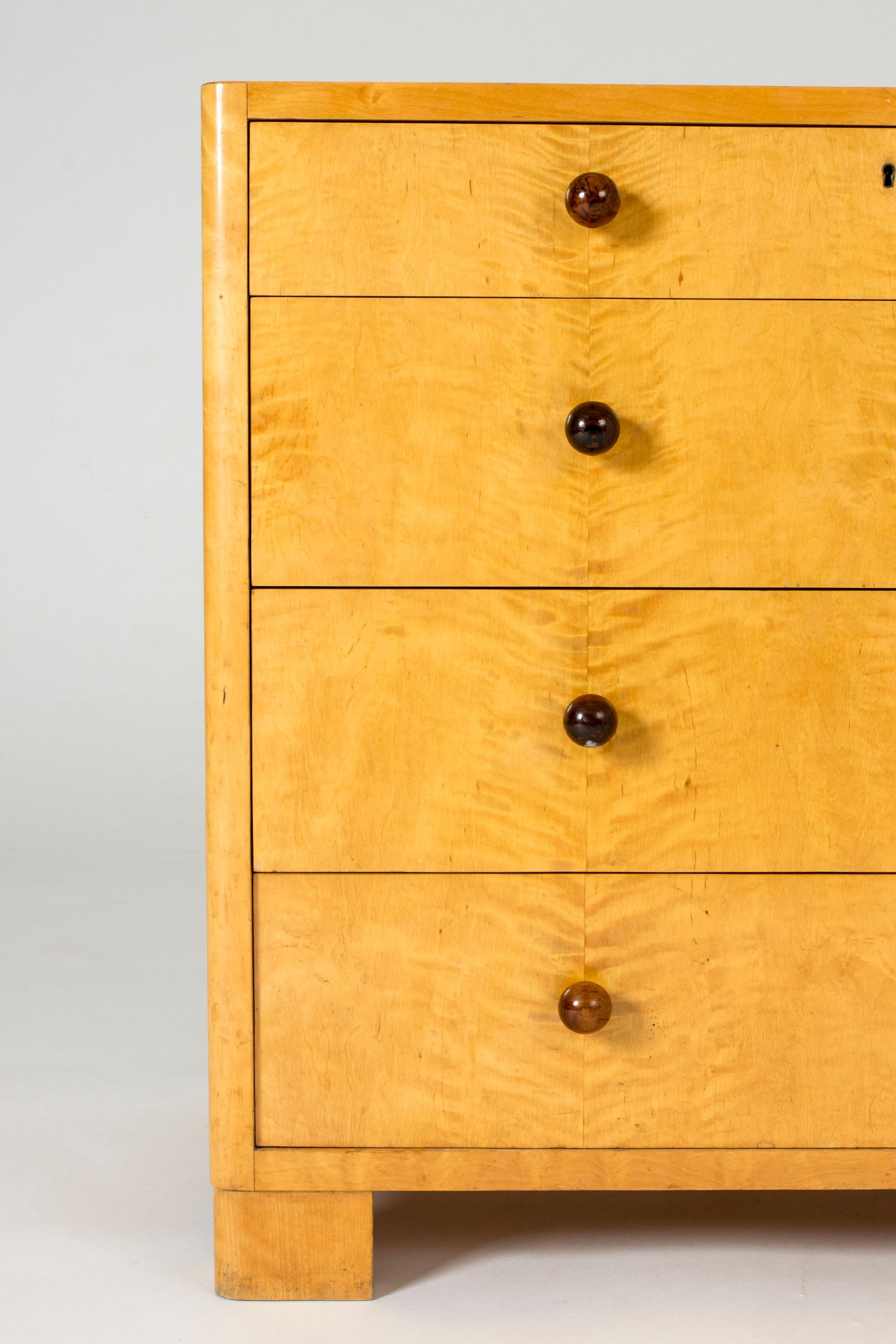 Swedish Birch Chest of Drawers by Axel Larsson