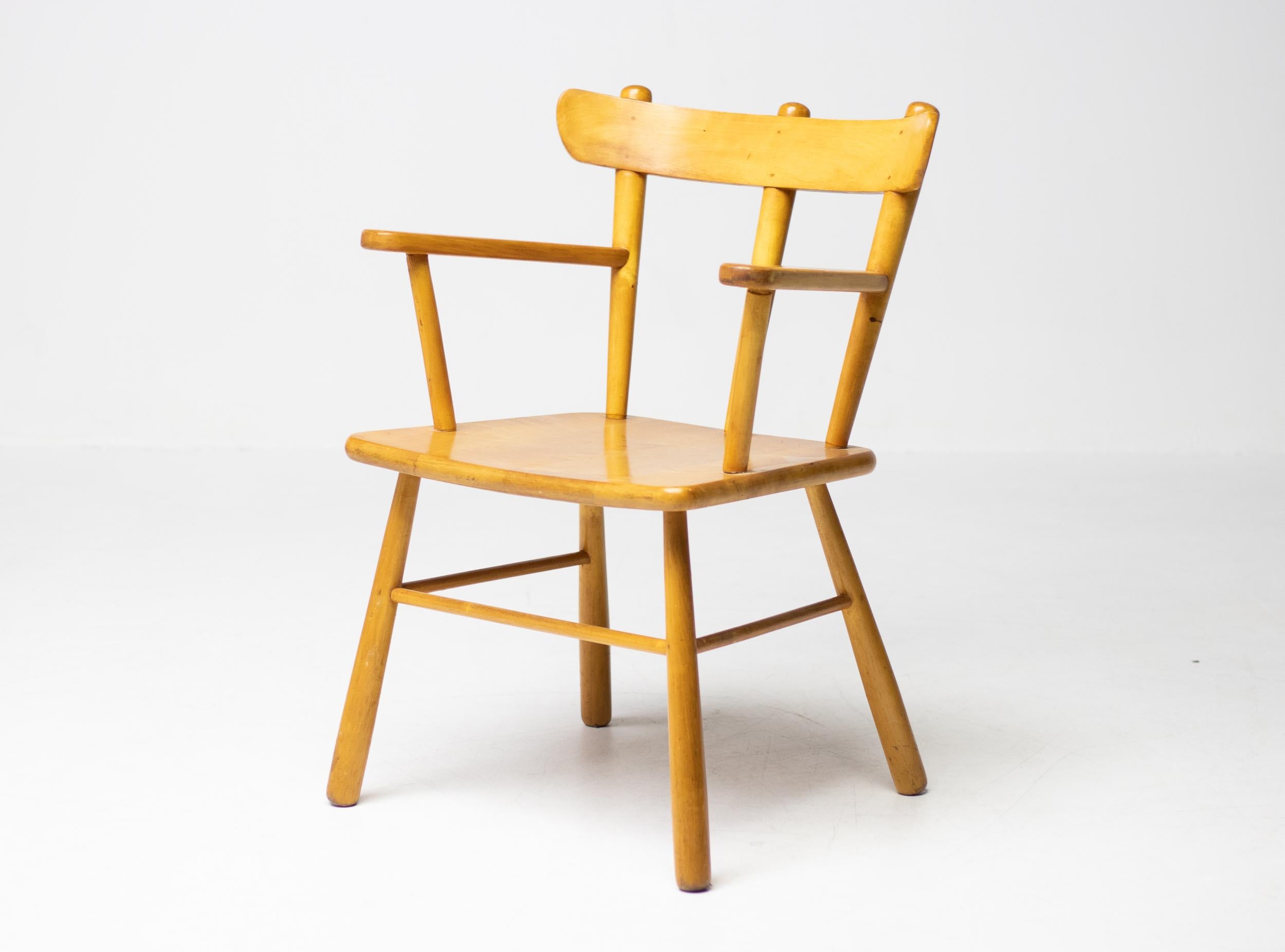 Birch Danish Arm Chair For Sale 5