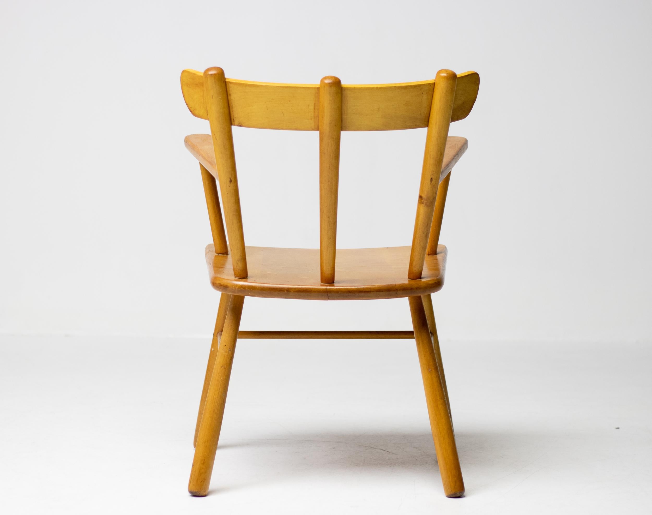 Birch Danish Arm Chair For Sale 1