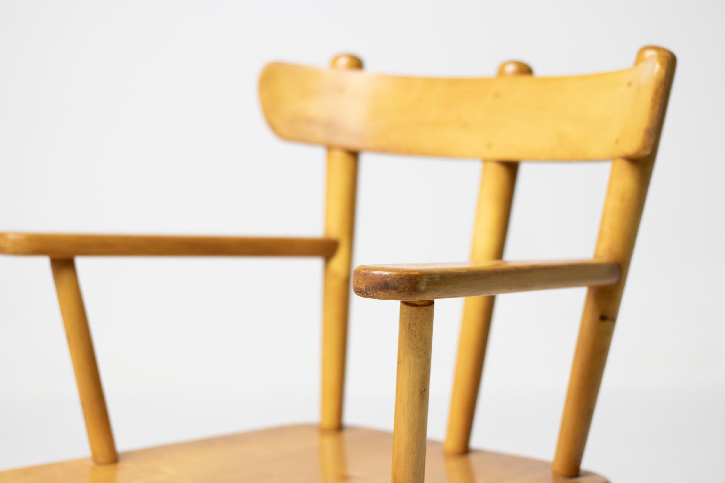 Birch Danish Arm Chair For Sale 3