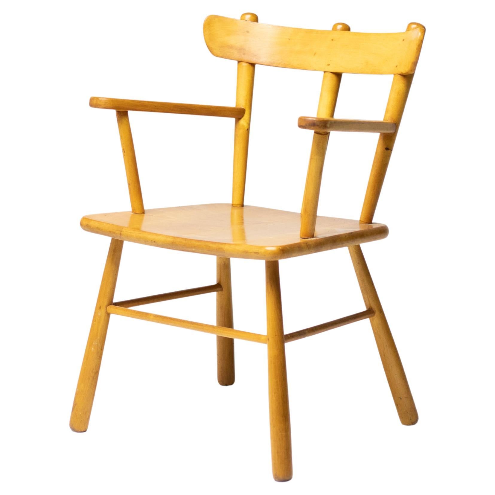 Birch Danish Arm Chair For Sale