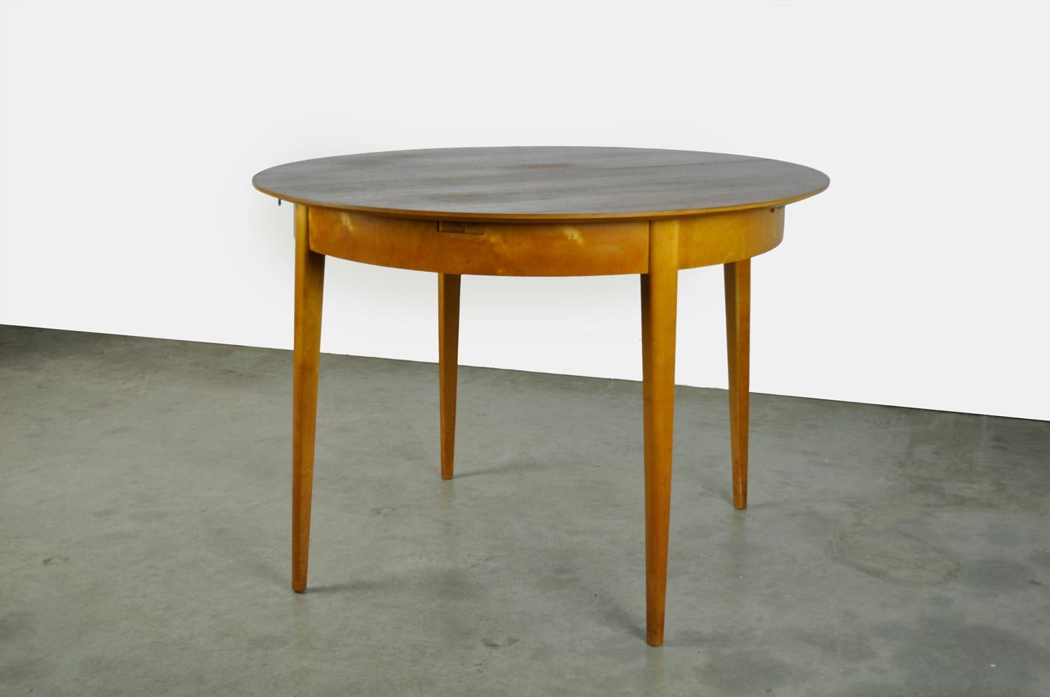 Birch extendable 4-6 persons dining table, TB35 by Cees Braakman, Pastoe, 1950s 10