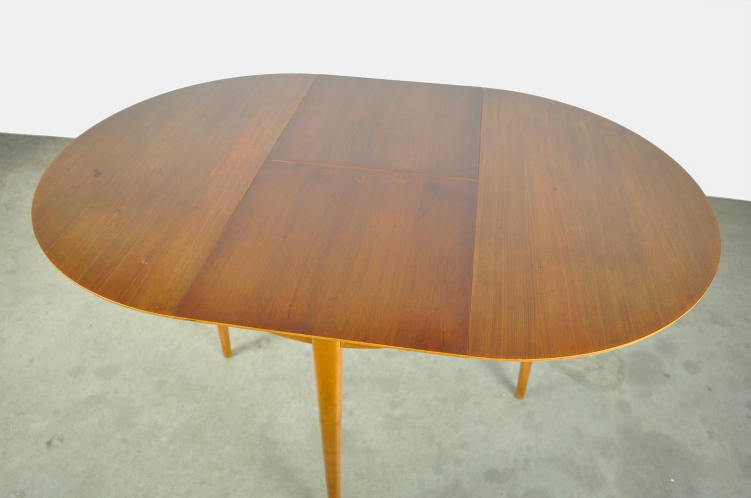 Birch extendable 4-6 persons dining table, TB35 by Cees Braakman, Pastoe, 1950s 3