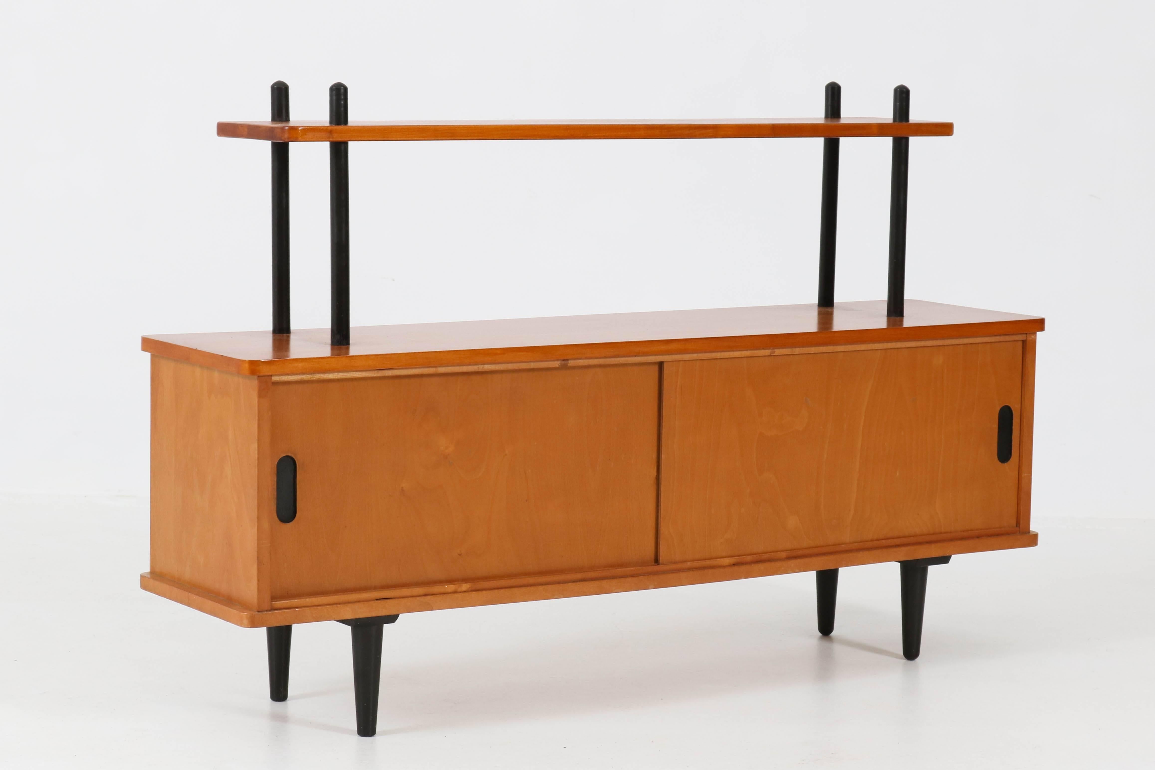 Dutch Birch Mid-Century Modern Bookcase or Credenza in the Style of Lutjens, 1950s