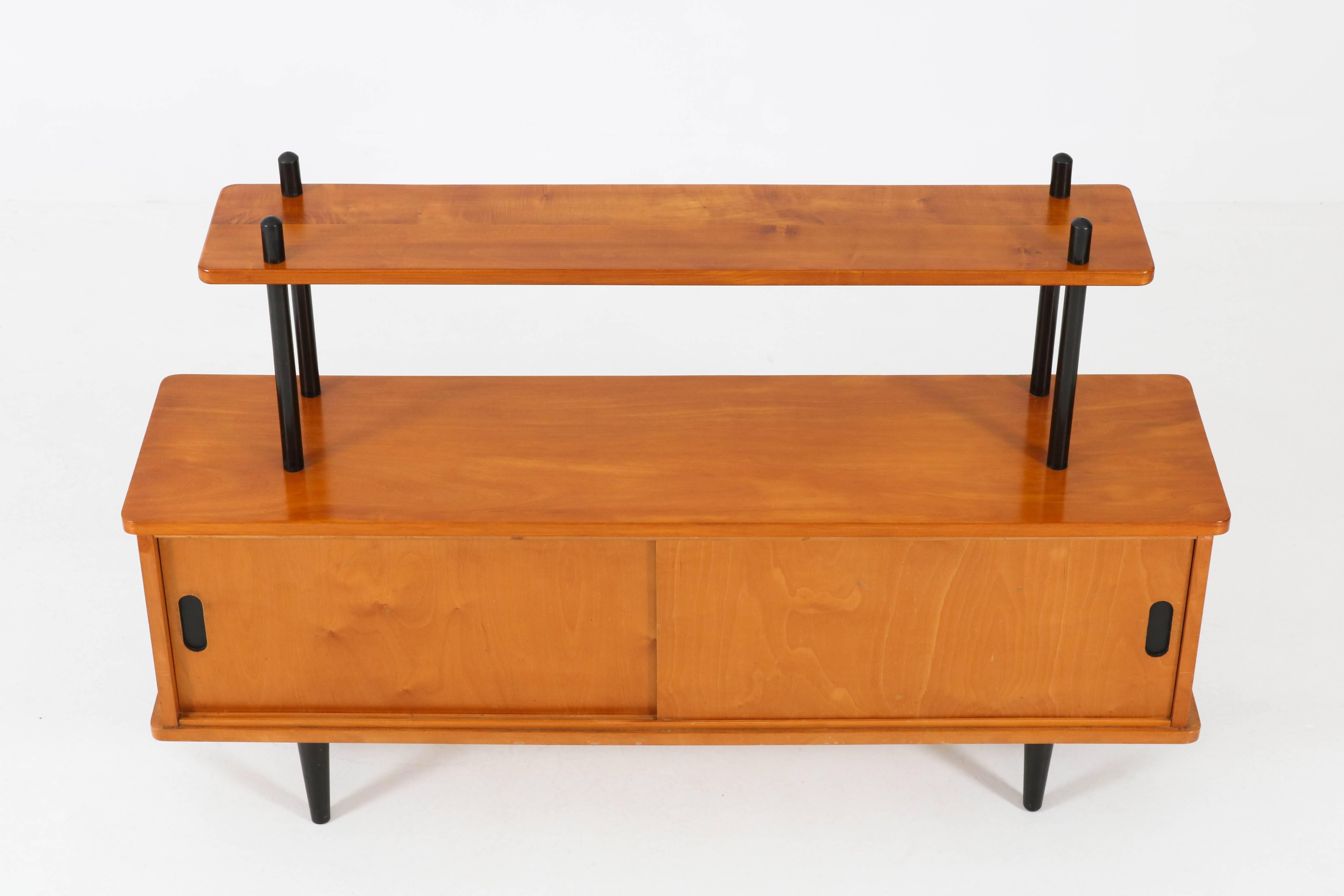 Mid-20th Century Birch Mid-Century Modern Bookcase or Credenza in the Style of Lutjens, 1950s