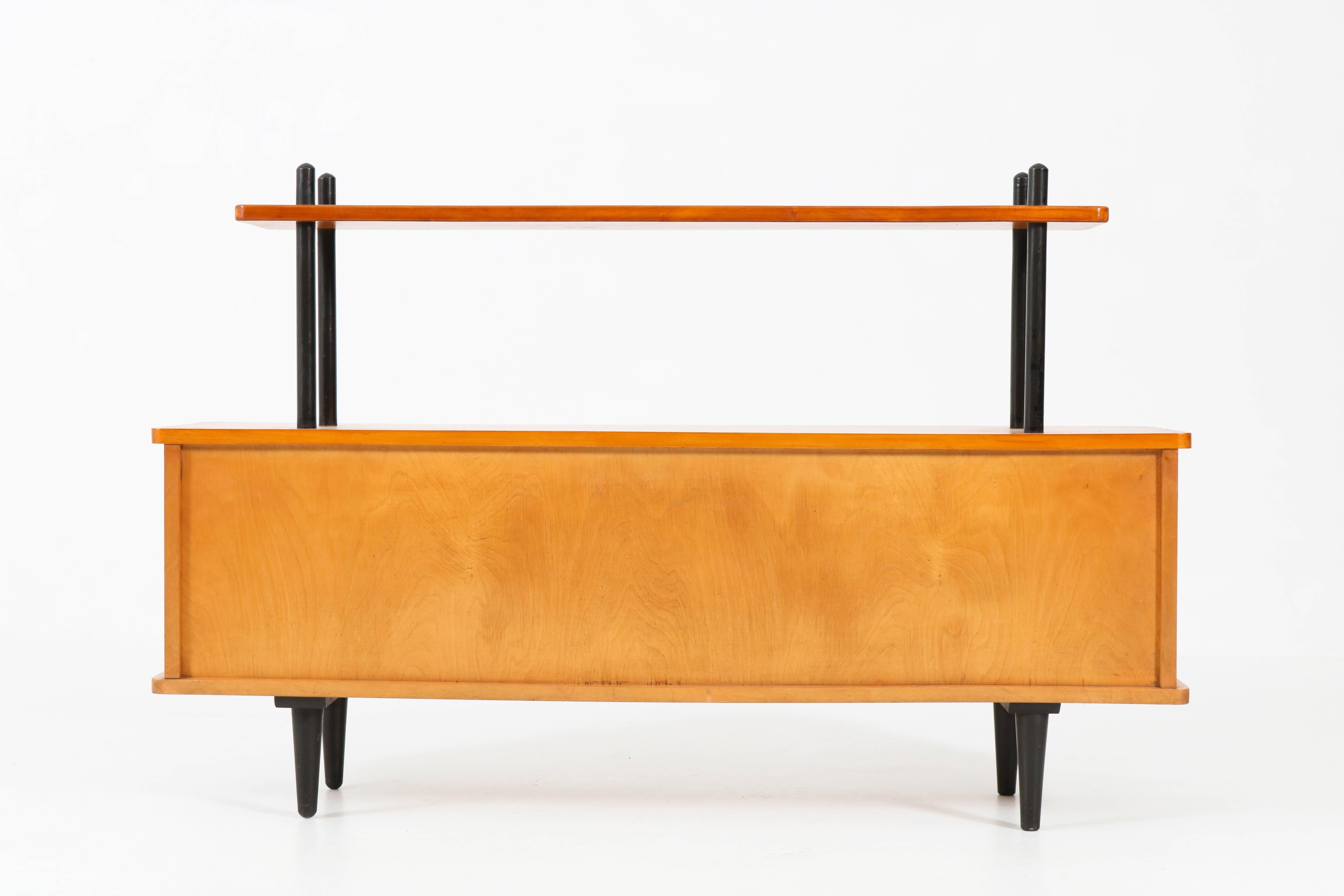 Birch Mid-Century Modern Bookcase or Credenza in the Style of Lutjens, 1950s 1