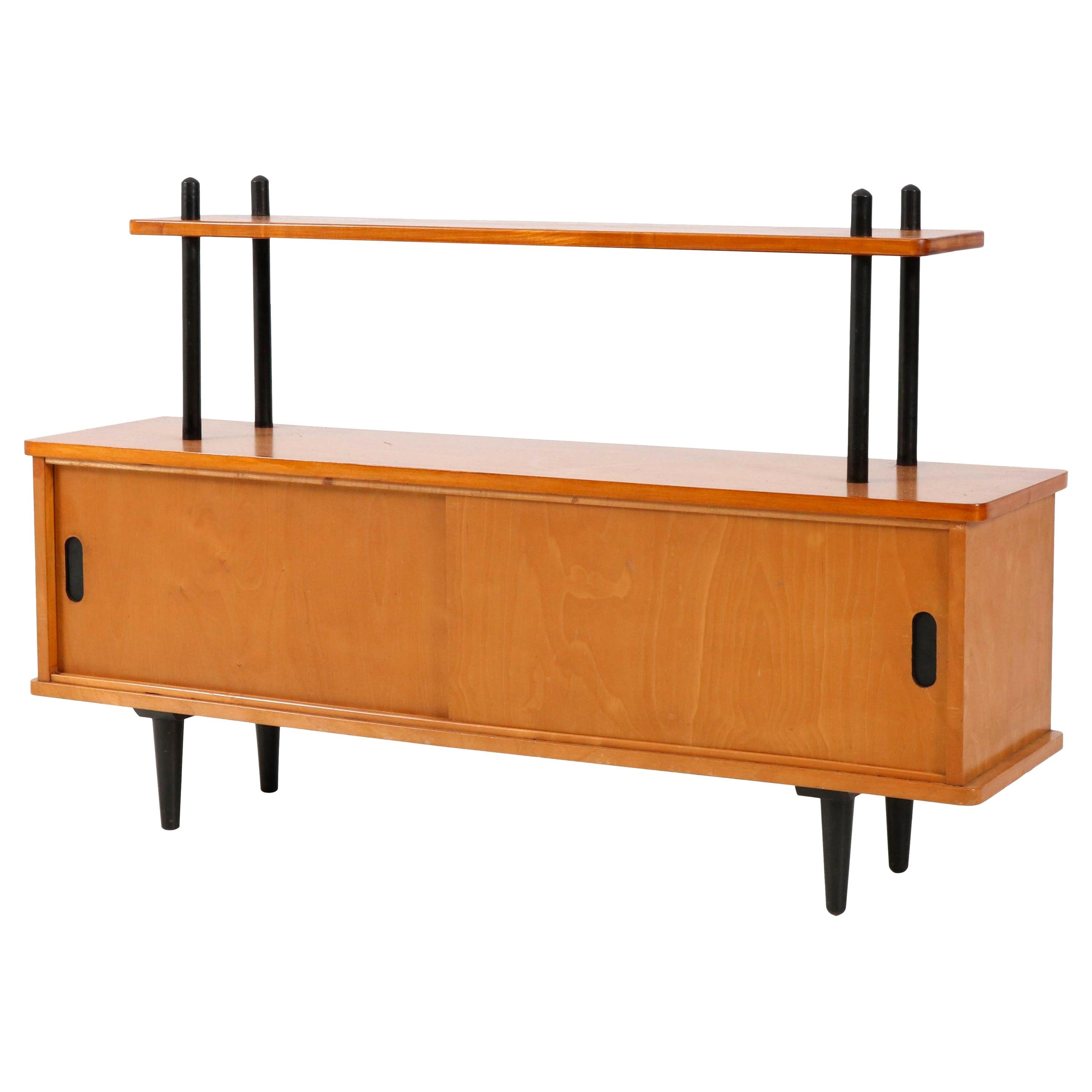 Birch Mid-Century Modern Bookcase or Credenza in the Style of Lutjens, 1950s