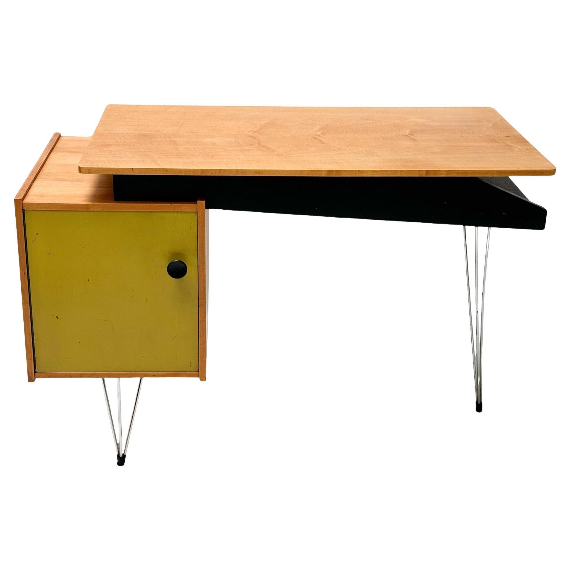Birch Mid-Century Modern Hairpin Desk or Writing Table by Cees Braakman Pastoe
