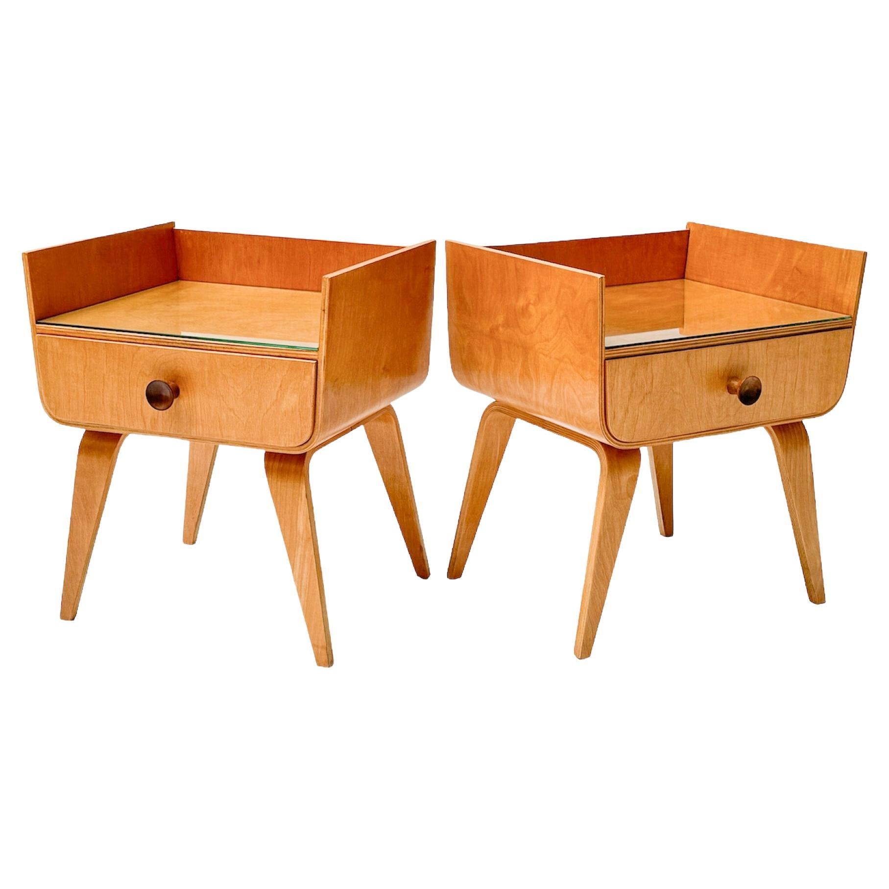  Birch Mid-Century Modern Nightstands or Bedside Tables by Cor Alons, 1949