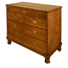 Birch Military Style Chest of Drawers, circa 1870