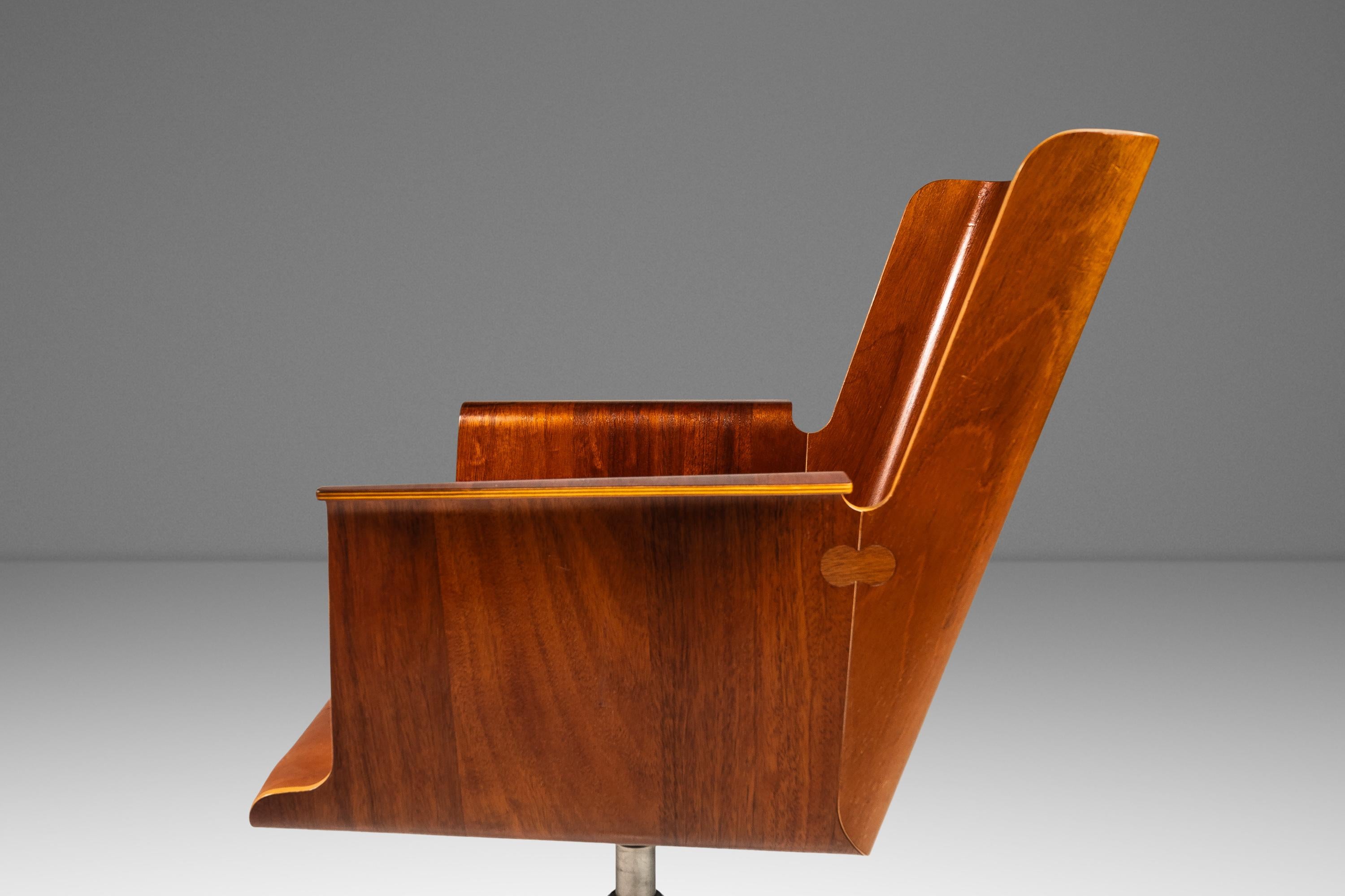 Birch Office Chair with Patinaed Cognac Leather, Ake Axelsson, Sweden, 2000s For Sale 6