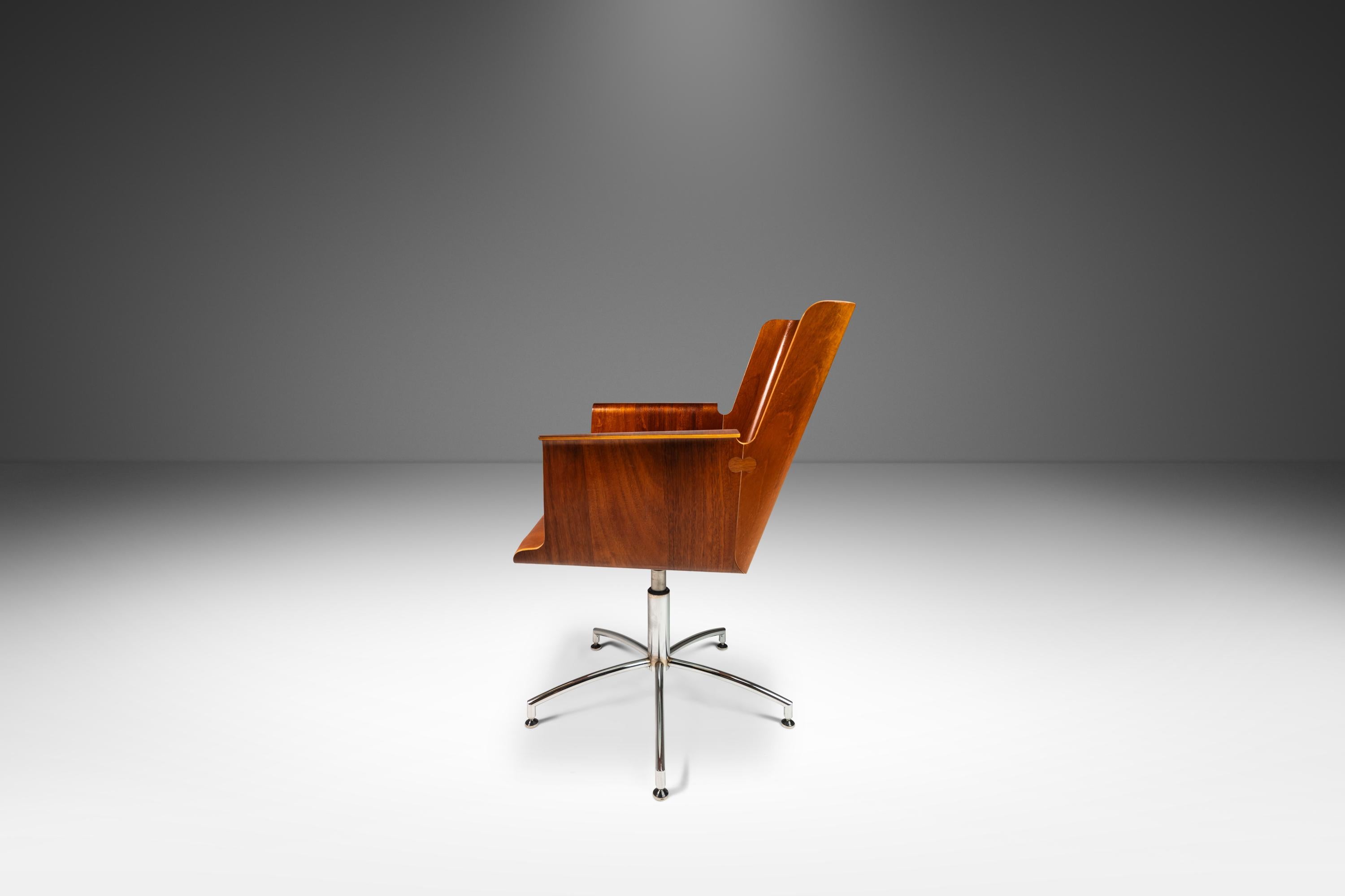 Birch Office Chair with Patinaed Cognac Leather, Ake Axelsson, Sweden, 2000s For Sale 1