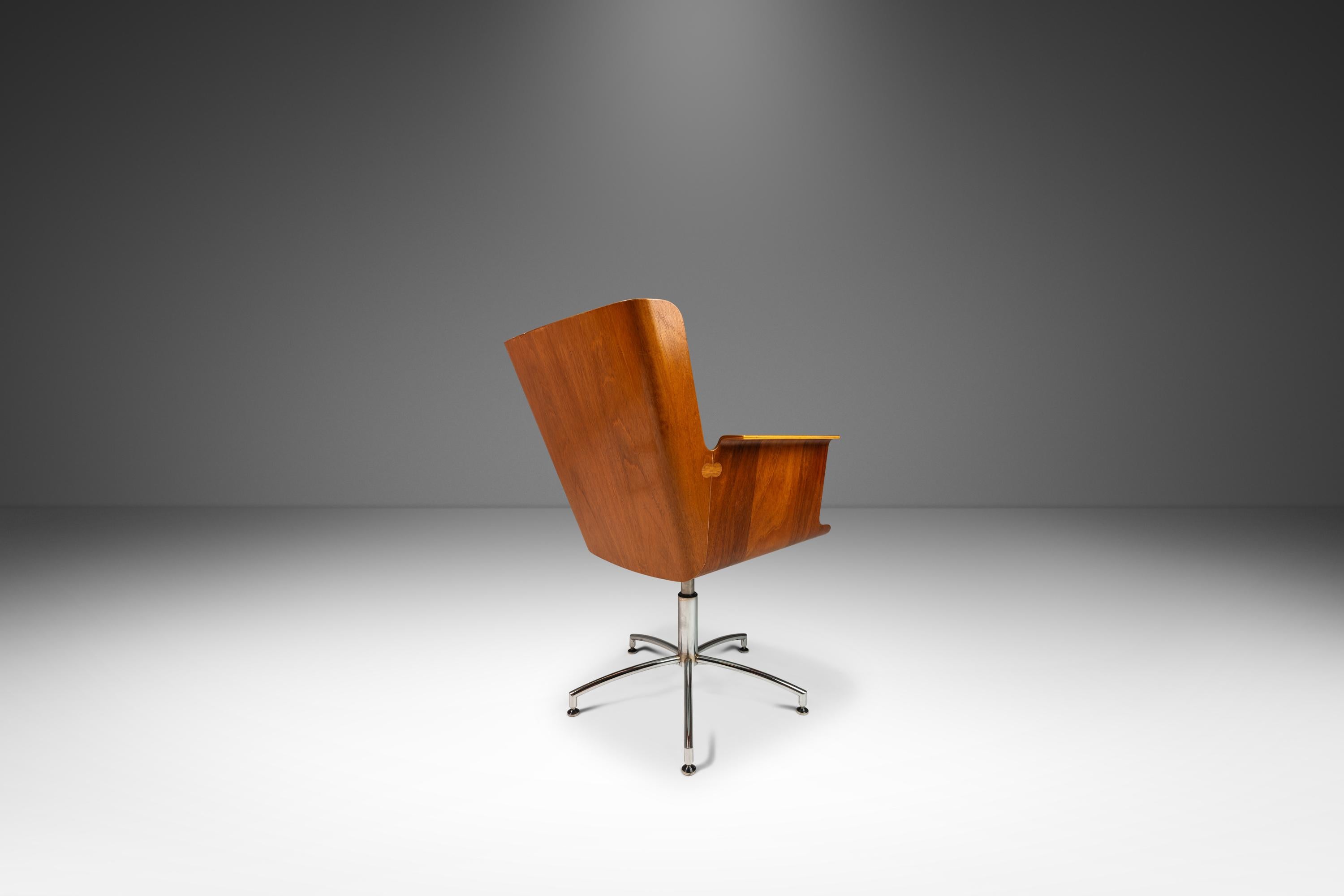 Birch Office Chair with Patinaed Cognac Leather, Ake Axelsson, Sweden, 2000s For Sale 2