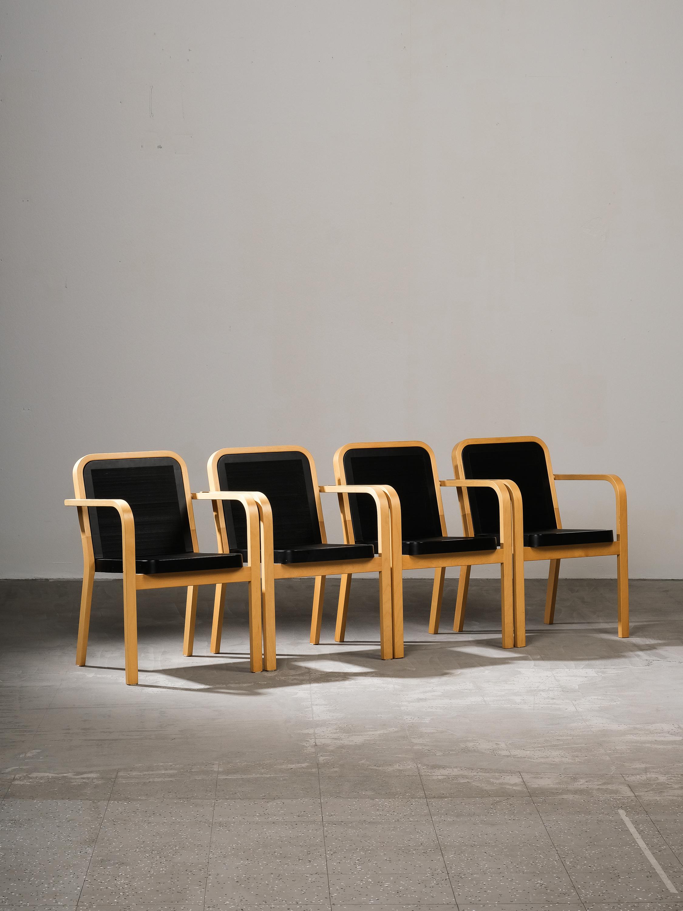 Birch & Plastic Armchairs Model 420 by Ben af Schultén for Artek 9
