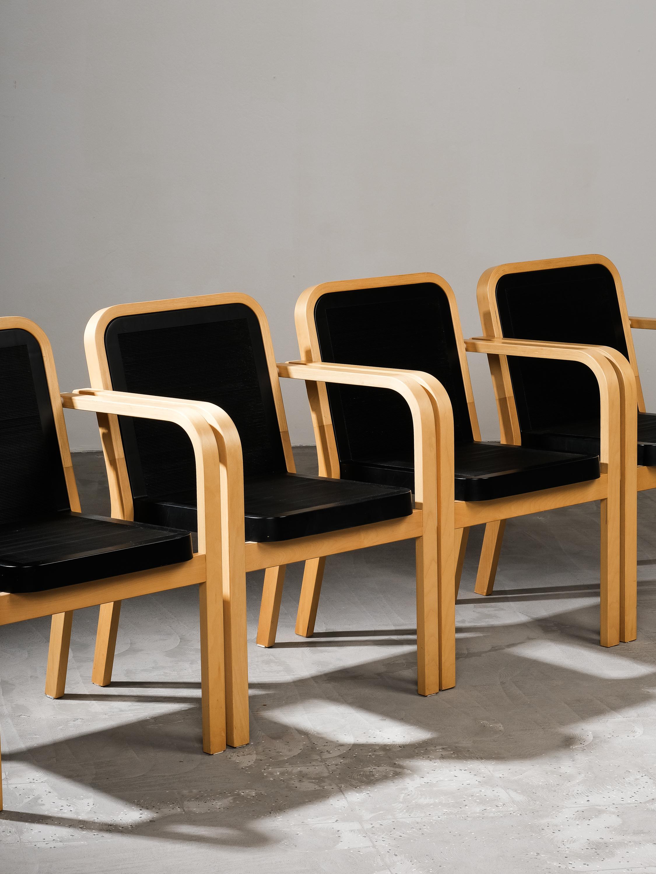 Birch & Plastic Armchairs Model 420 by Ben af Schultén for Artek 10