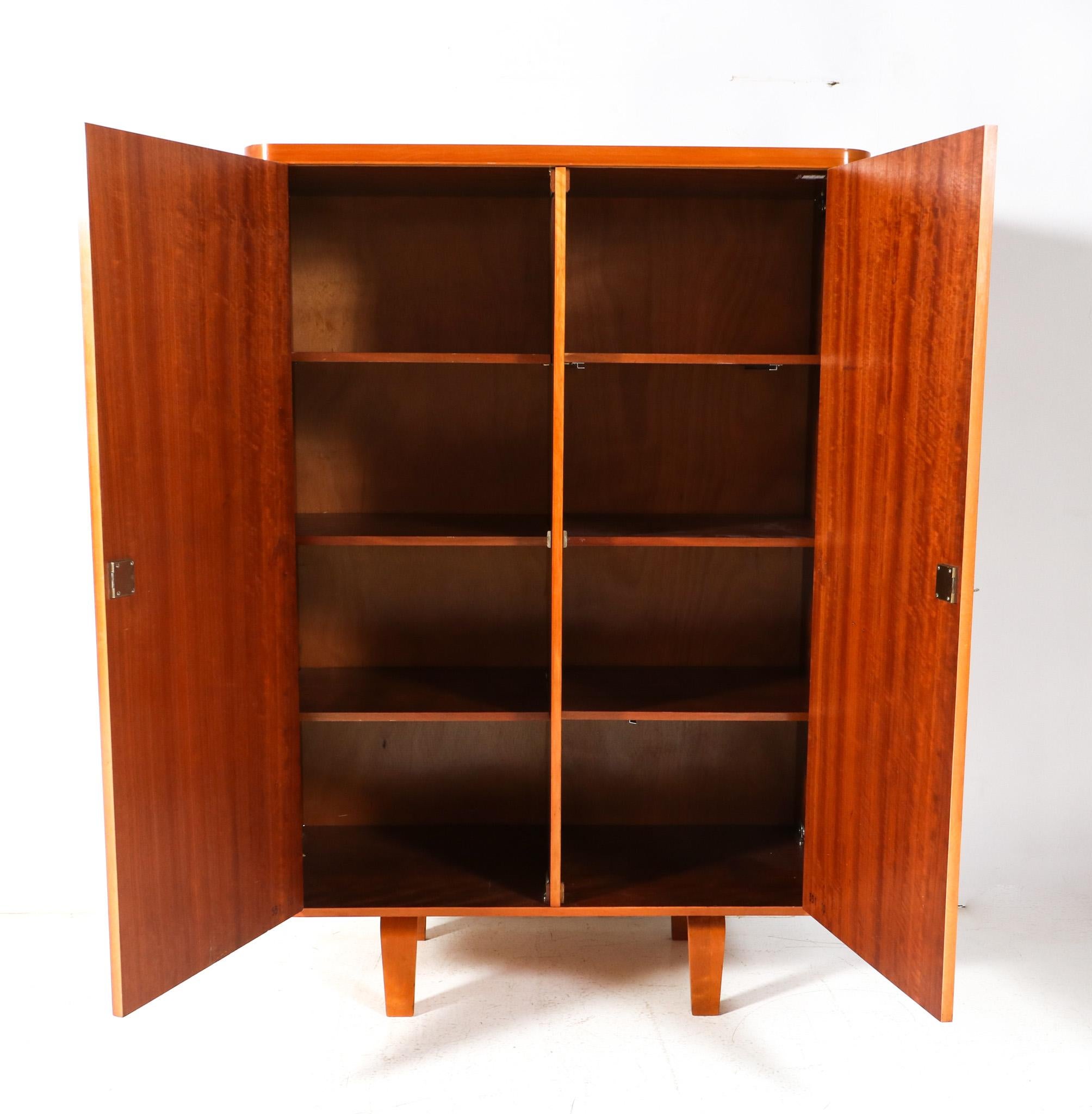 Dutch Birch Plywood Mid-Century Modern Armoire by Cor Alons for Den Boer Gouda, 1949 For Sale
