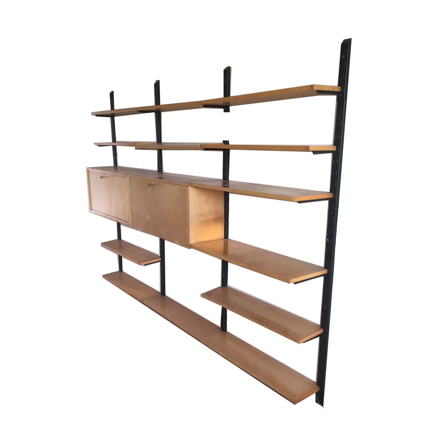 Cees Braakman for Pastoe style “Birch Series” shelving system, Dutch, 1950s.

This unique item, from the 1950s, was made on request by former owners to match their Birch series interior. This because Pastoe and Cees Braakman never made a Birch