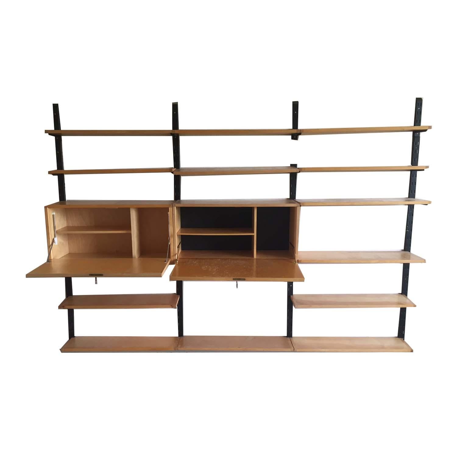 Mid-Century Modern Birch Series by Cees Braakman for Pastoe Style Wall or Shelving System Dutch