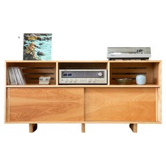 Birch Stereo Cabinet, Mid-Century Modern Inspired Credenza, Vinyl Hifi Station