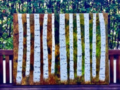 Painting Birch Symphony Liora Textured Large Trees Abstract Canvas Contemporary