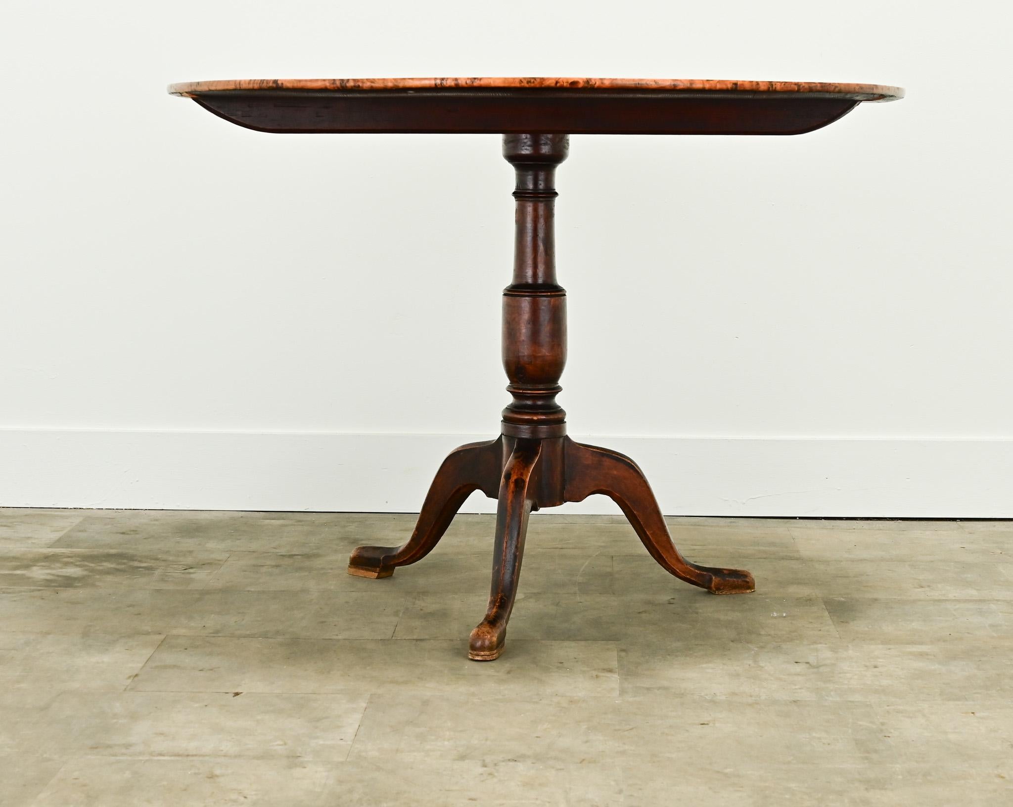 Hand-Carved Birch Tilt-Top Dining Table For Sale