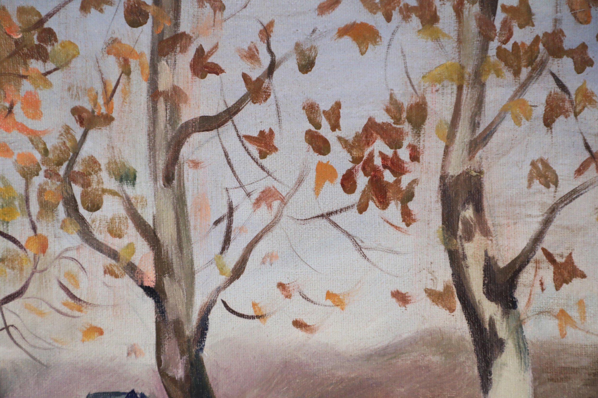 birch trees painting on canvas
