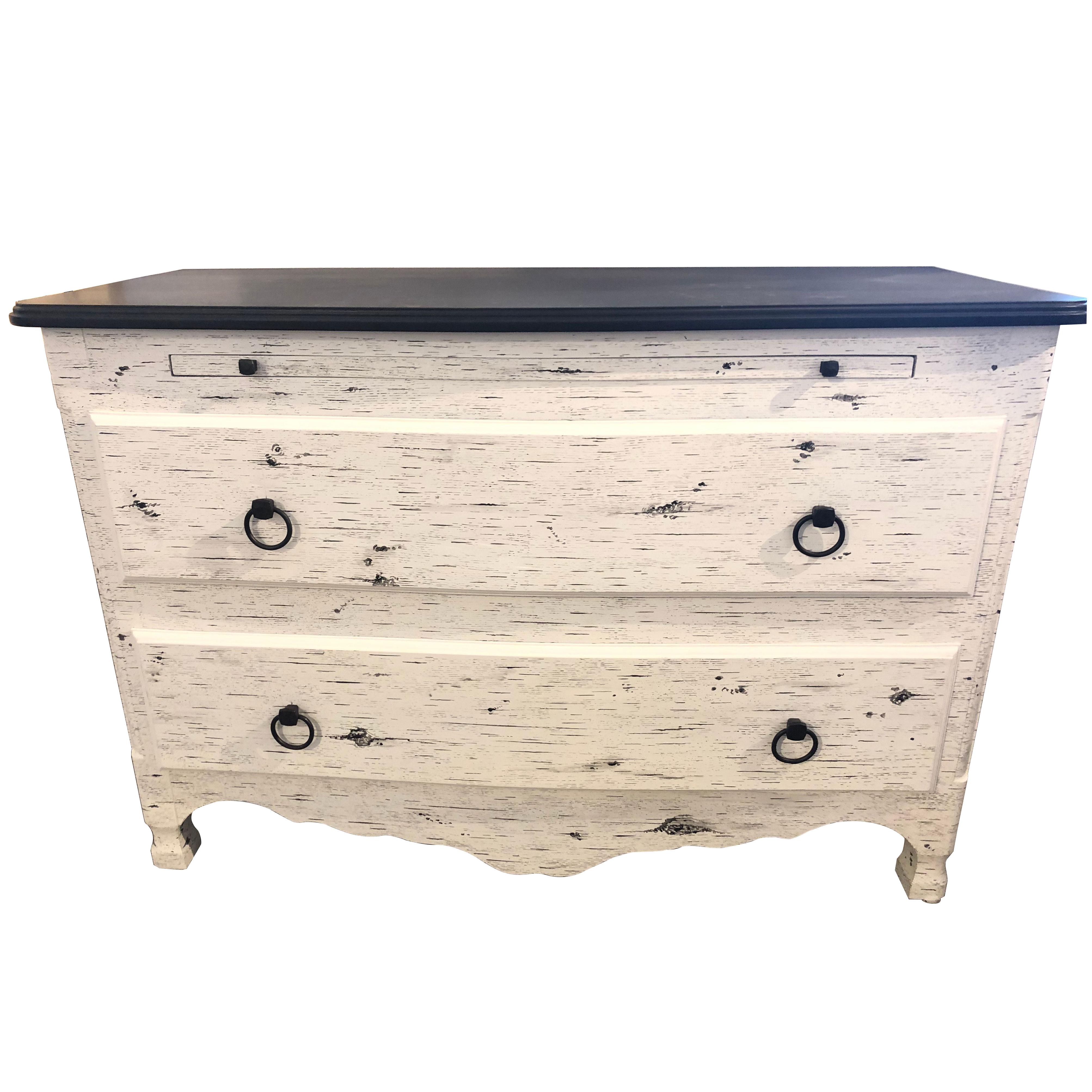 Birch Two-Drawer Chest with Slide For Sale