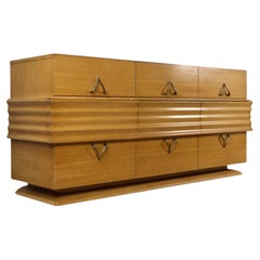 Birch Vintage Streamline Mid Century Modern Lowboy Dresser c. 1950s