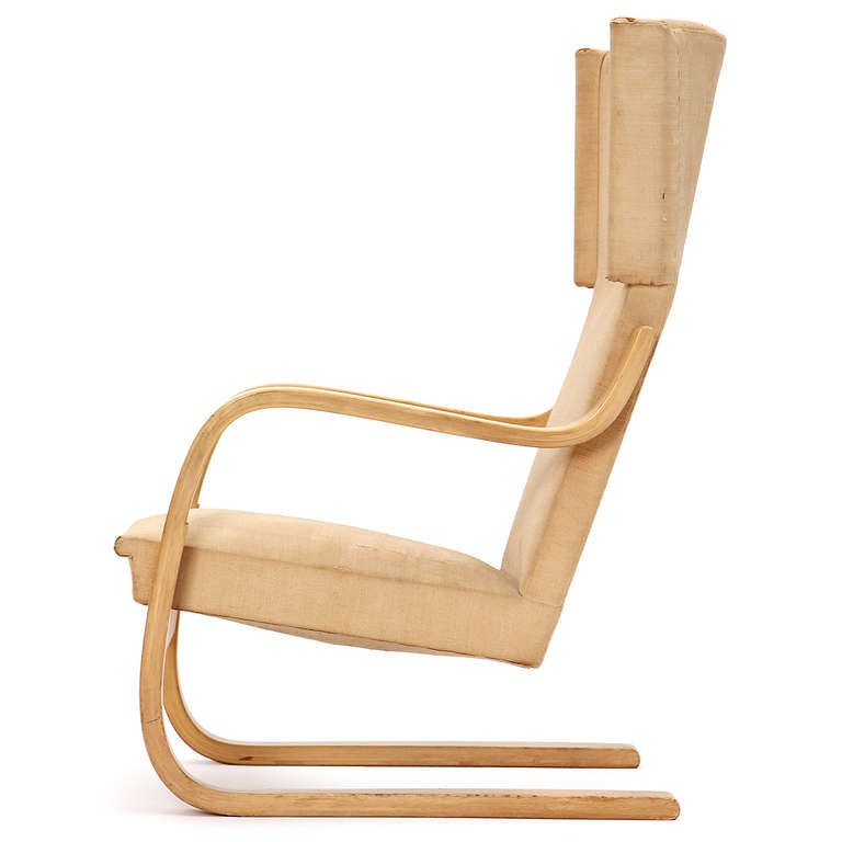 Finnish Birch Wingback Lounge Chair by Alvar Aalto for Artek For Sale