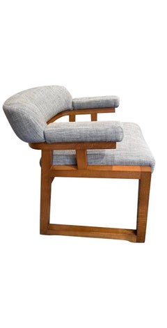 Birch Wood Pair Of Arm Chairs By Designer Juan Gamboa, Spain, Mid Century