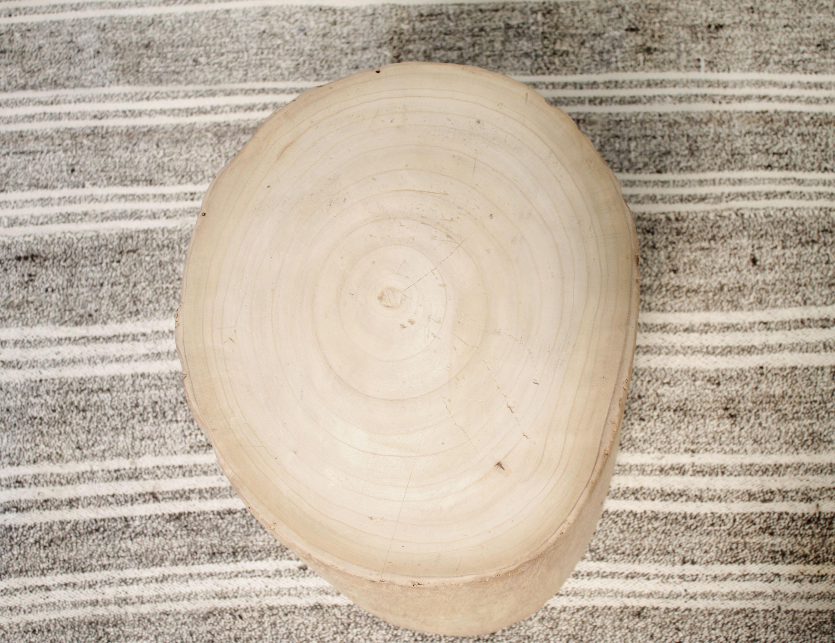 birch stump side table