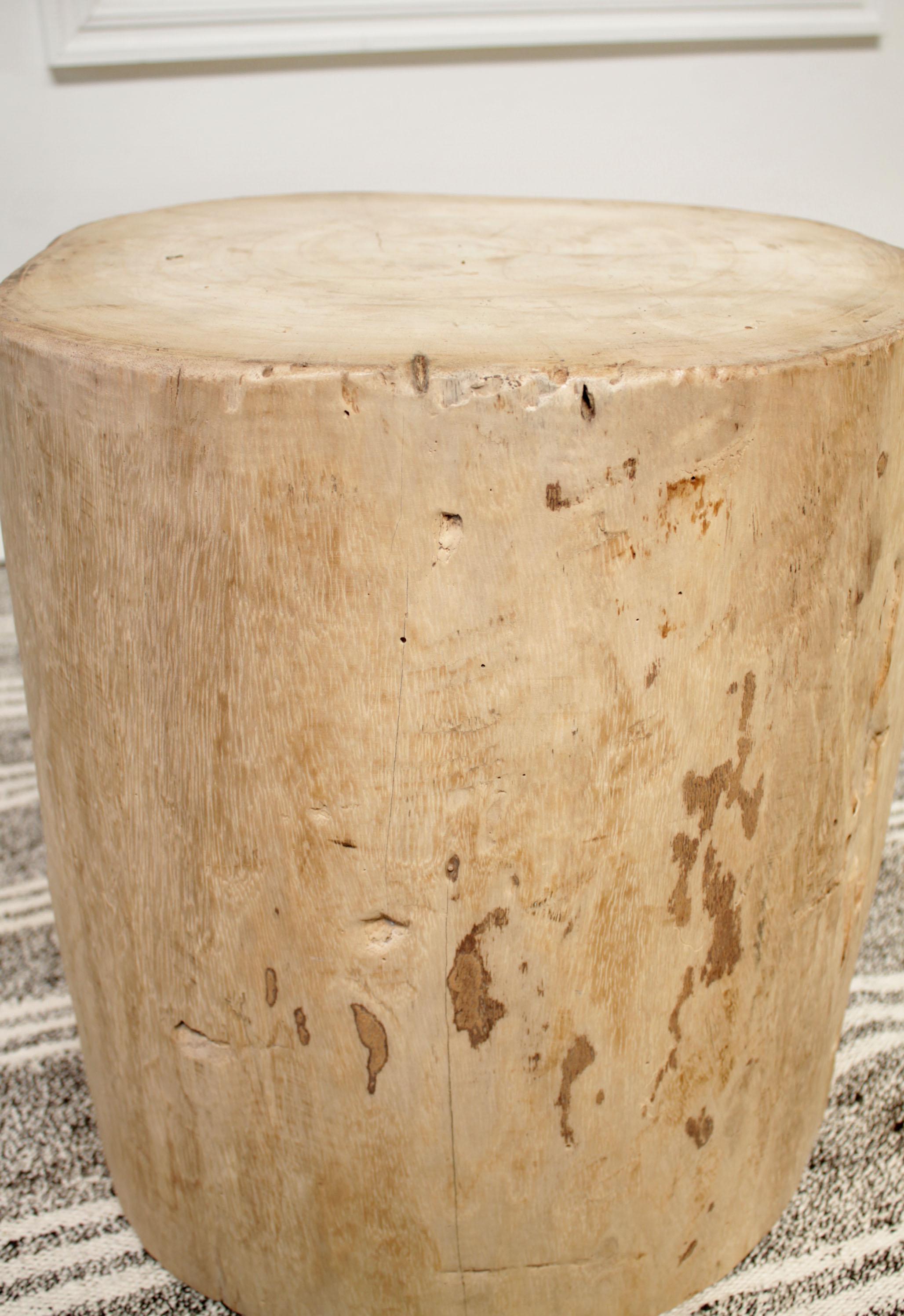 Contemporary Birch Wood Tree Stump Base for Side Table or Stool