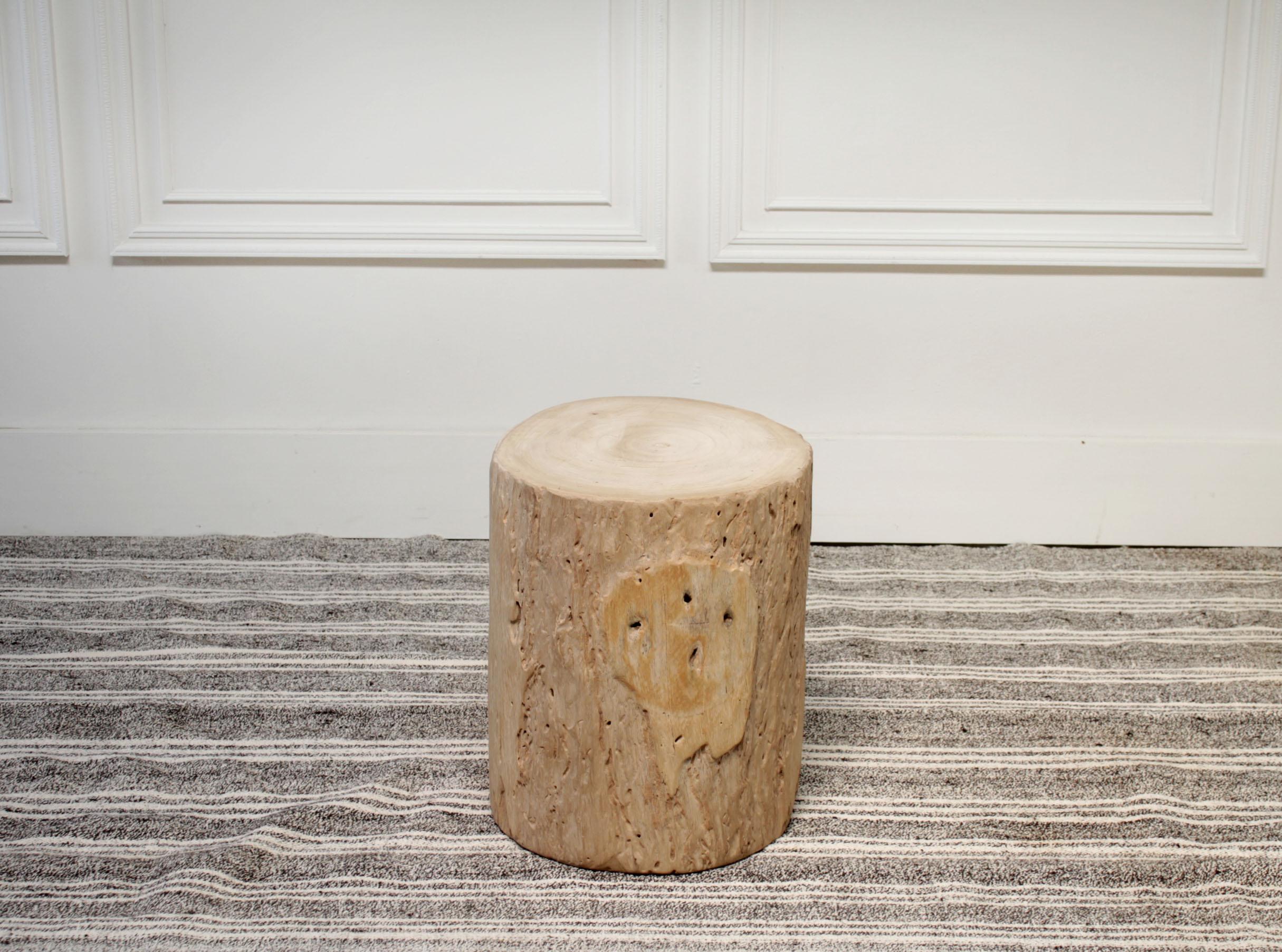 Birch Wood Tree Stump Base for Side Table or Stool In Good Condition In Old Town Orange, CA