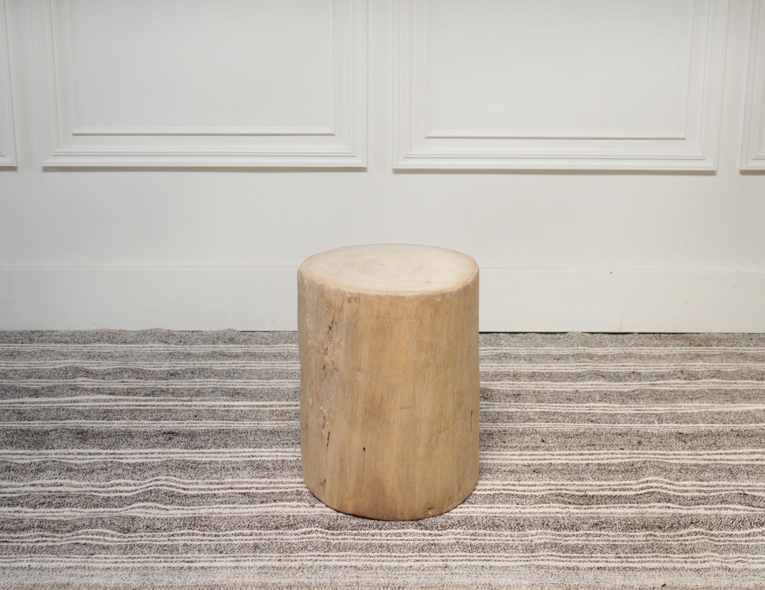 Contemporary Birch Wood Tree Stump Base for Side Table or Stool