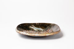 Bird and Lamb Animal Ceramic Decorative Dish Plate 1950 Attributed to Carbonell