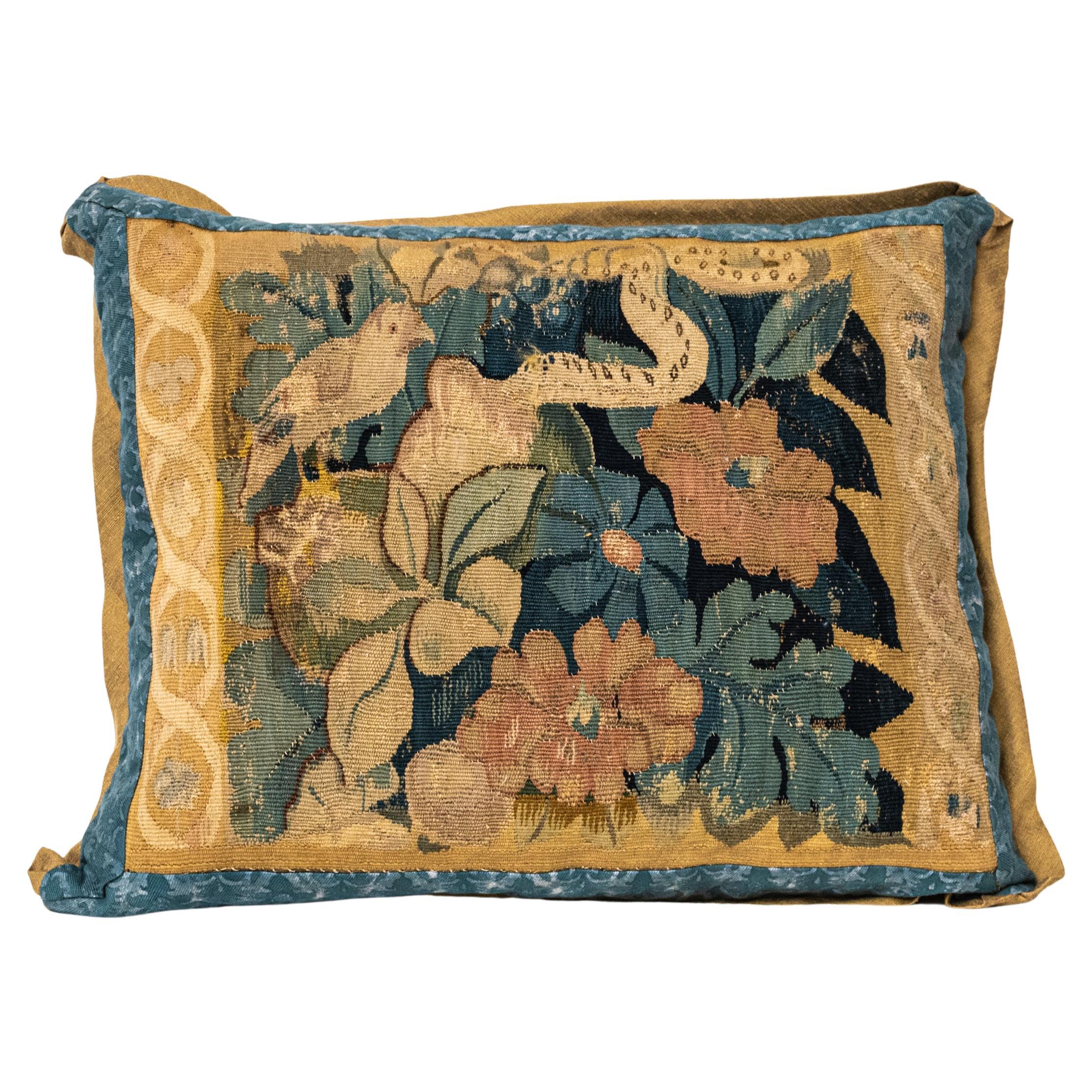 Bird and Snake Fortuny Tapestry Cushion by David Duncan Studio For Sale